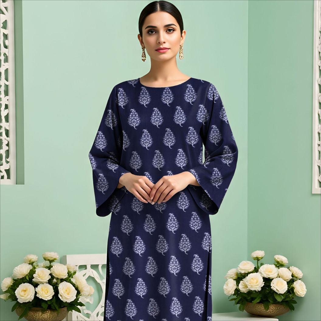 Rangmehr by Virsaah Kotrai – 2PC Allover Navy Blue