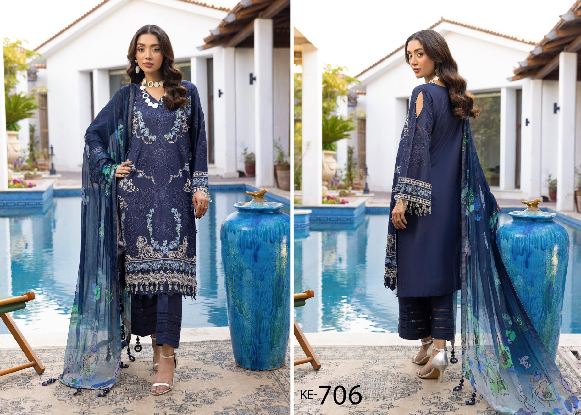 ELEGANCE BY KHOOBSURAT SIGNATURE LAWN COLLECTION(KE-706)