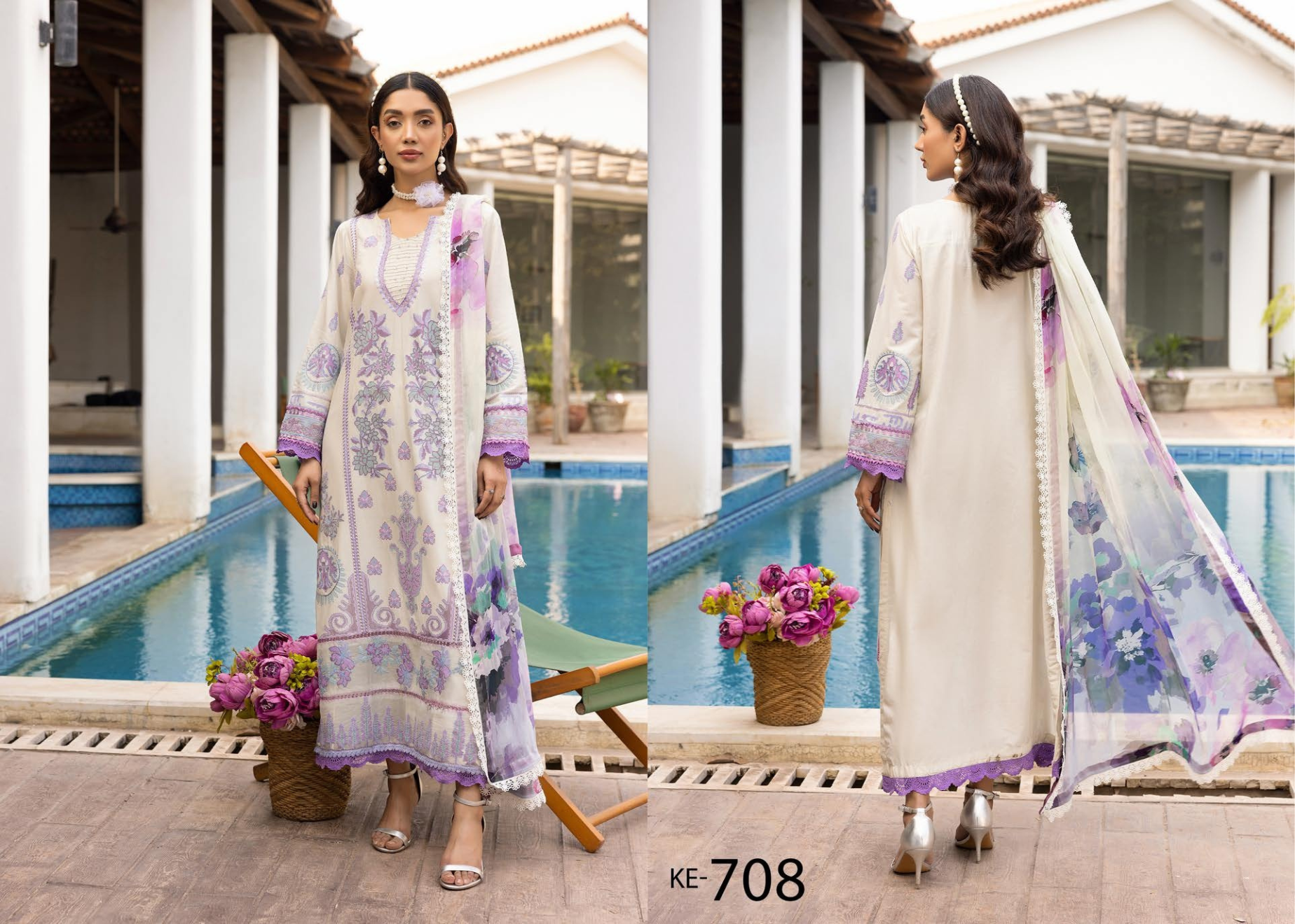 ELEGANCE BY KHOOBSURAT SIGNATURE LAWN COLLECTION(KE-708)