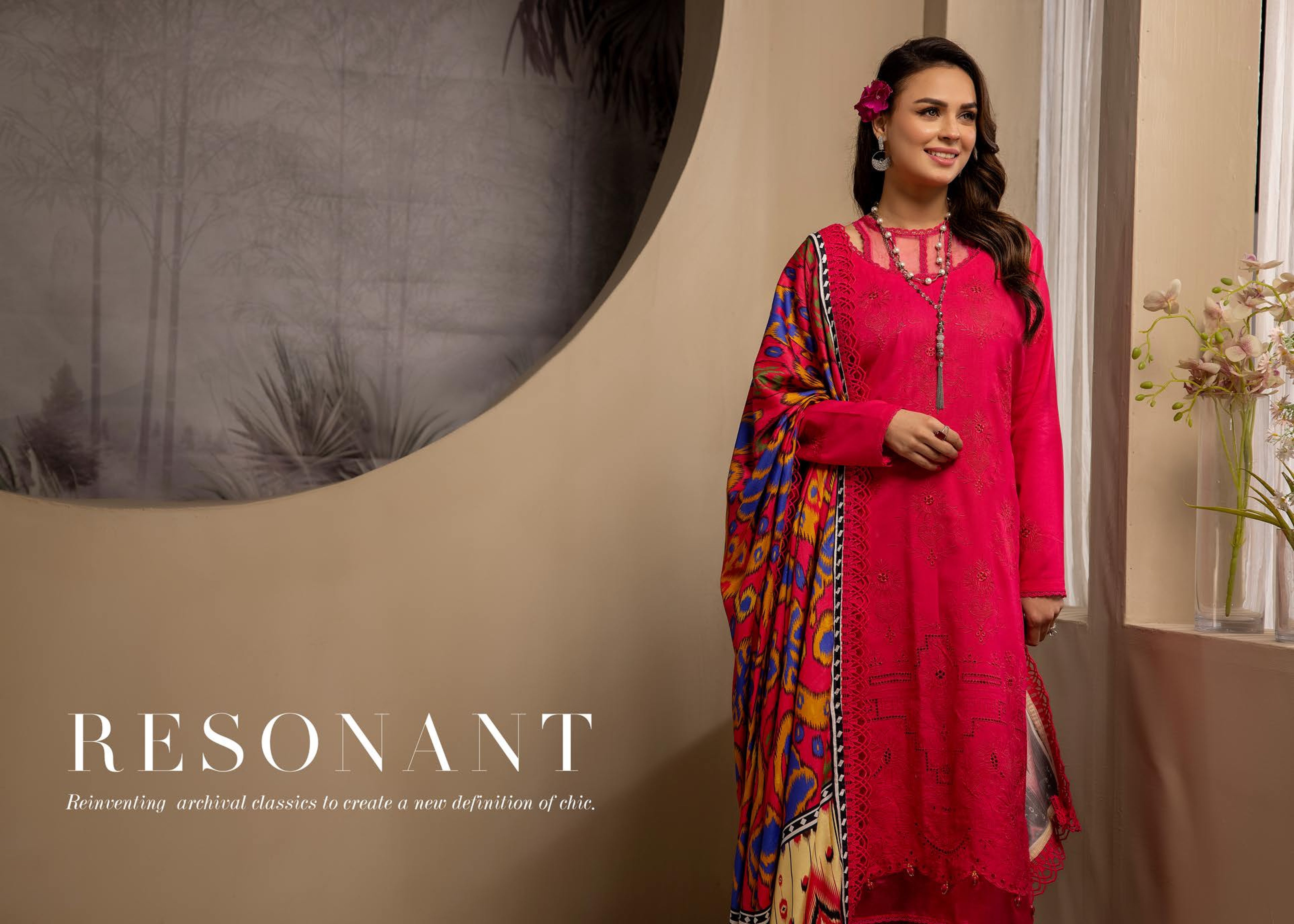 Mehak Embroidered Slub 3 Piece Suit (M-01)