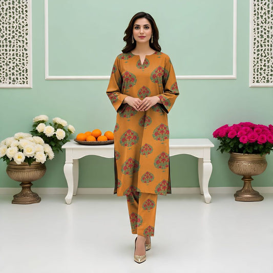 Rangmehr by Virsaah Kotrai – 2PC Allover Mustard Motif
