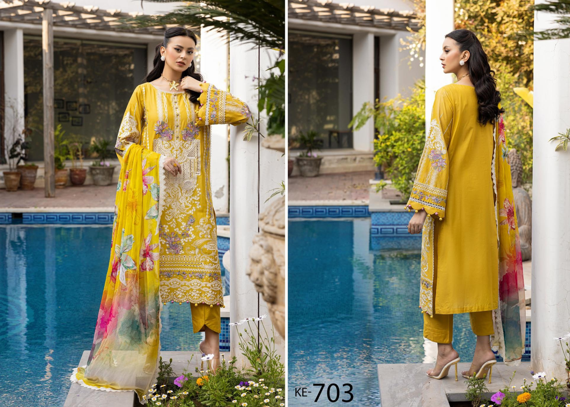 ELEGANCE BY KHOOBSURAT SIGNATURE LAWN COLLECTION(KE-703)