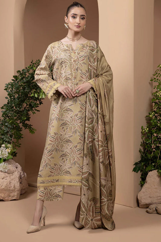 Golden Leaf Beige Lawn 3-Piece Suit | Subtle Luxe Collection | Khoobsurat 2025