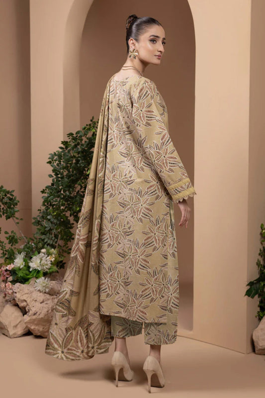 Golden Leaf Beige Lawn 3-Piece Suit | Subtle Luxe Collection | Khoobsurat 2025