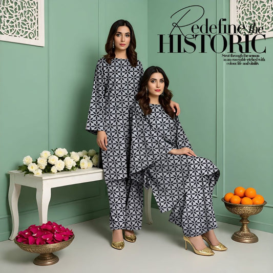 Rangmehr by Virsaah Kotrai – 2PC Allover Geometric Print