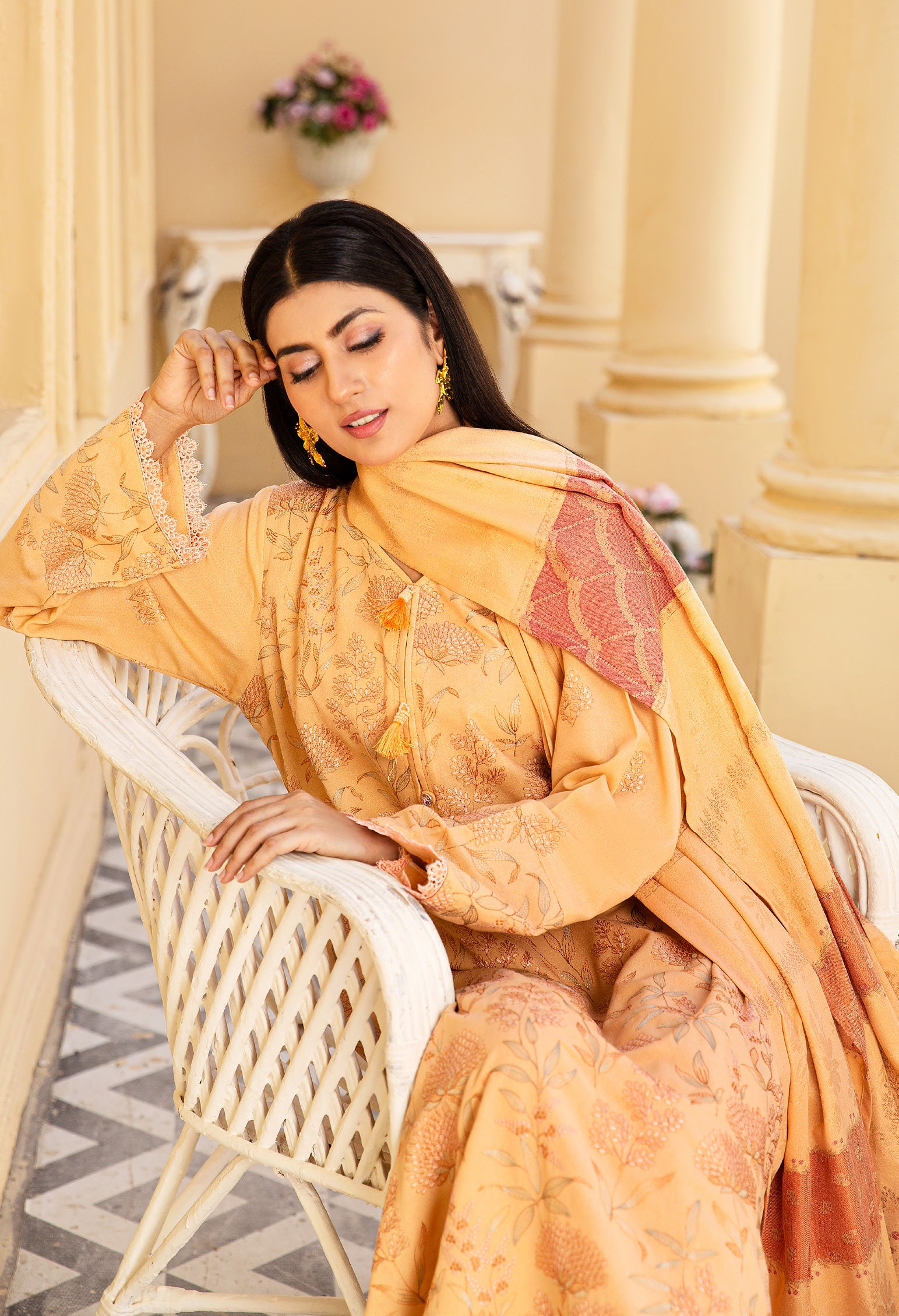 ANCHAL BY KHOOBSURATSIGNATURE KARANDI COLLECTION WITH JACQUARD SHAWL(D-01)