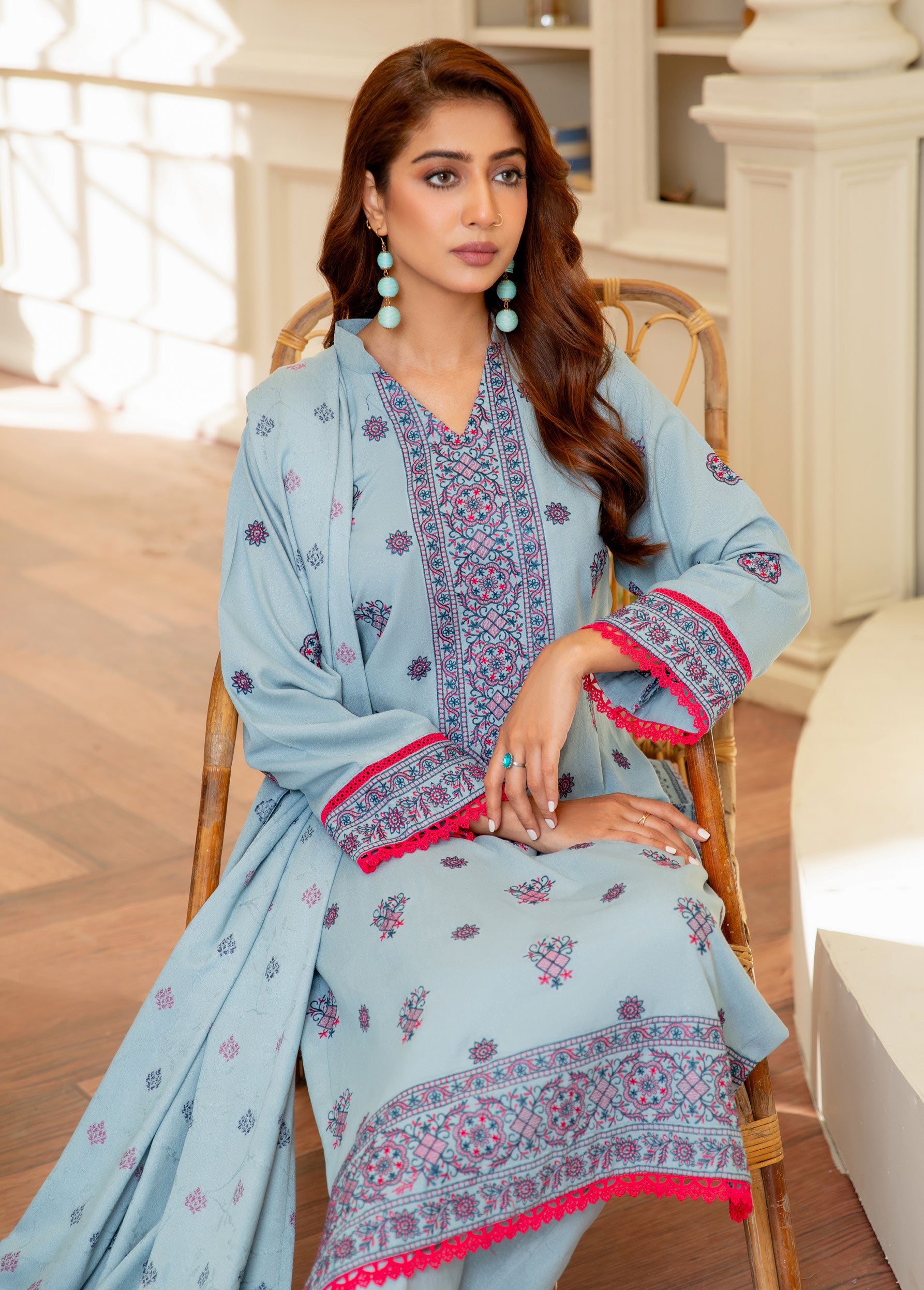 ANCHAL BY KHOOBSURATSIGNATURE KARANDI COLLECTION WITH JACQUARD SHAWL(D-04)