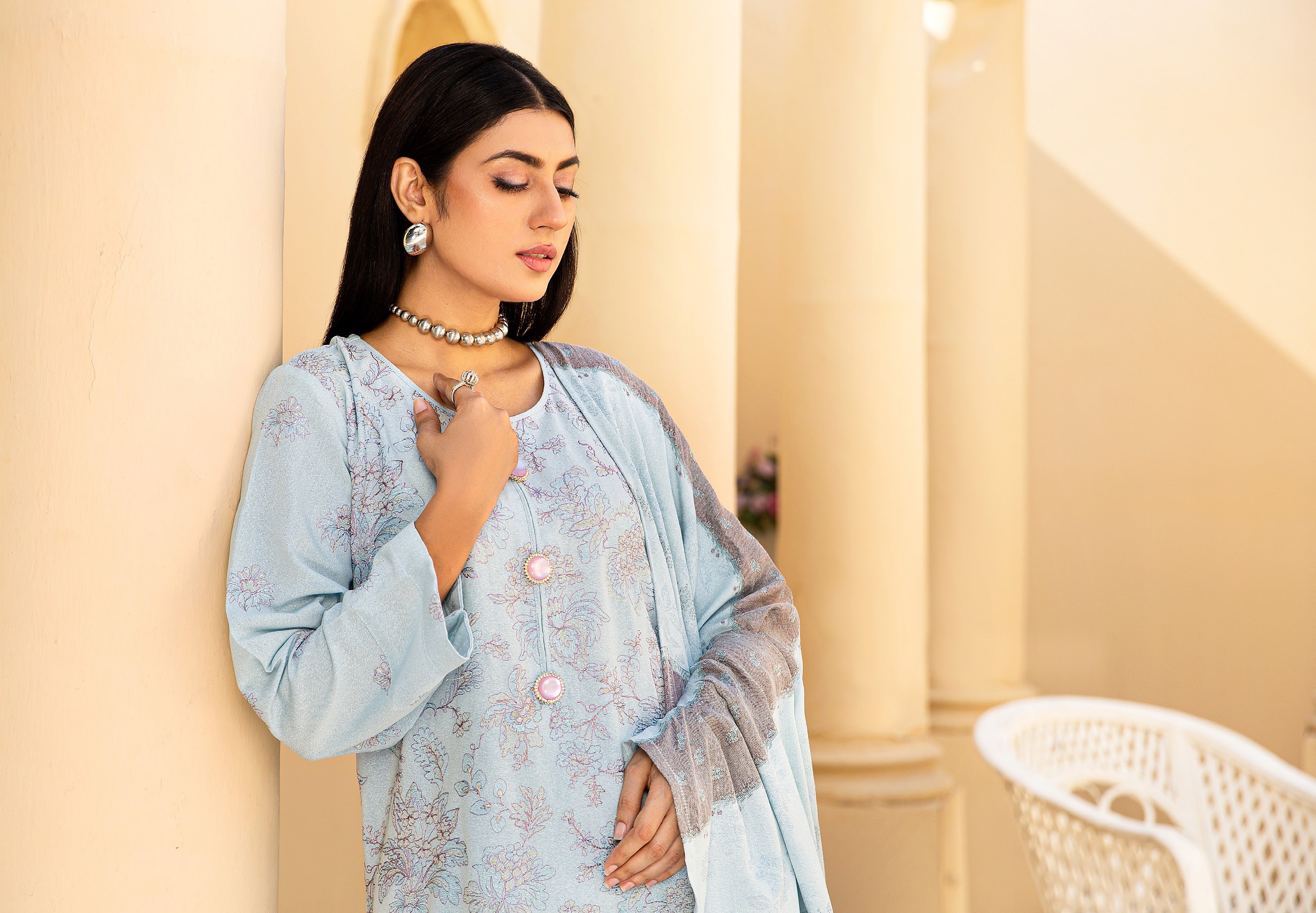 ANCHAL BY KHOOBSURATSIGNATURE KARANDI COLLECTION WITH JACQUARD SHAWL(D-07)