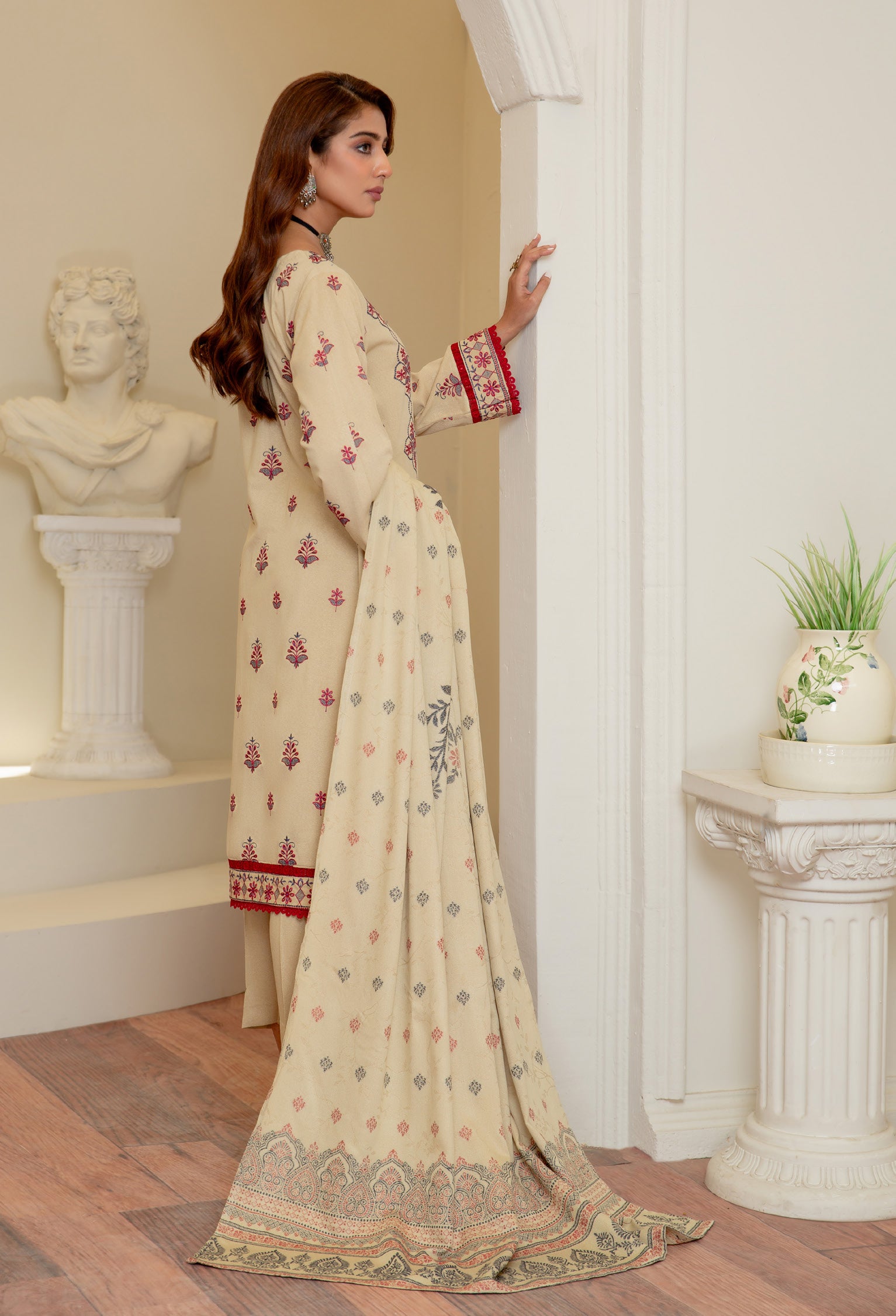 ANCHAL BY KHOOBSURATSIGNATURE KARANDI COLLECTION WITH JACQUARD SHAWL(D-08)