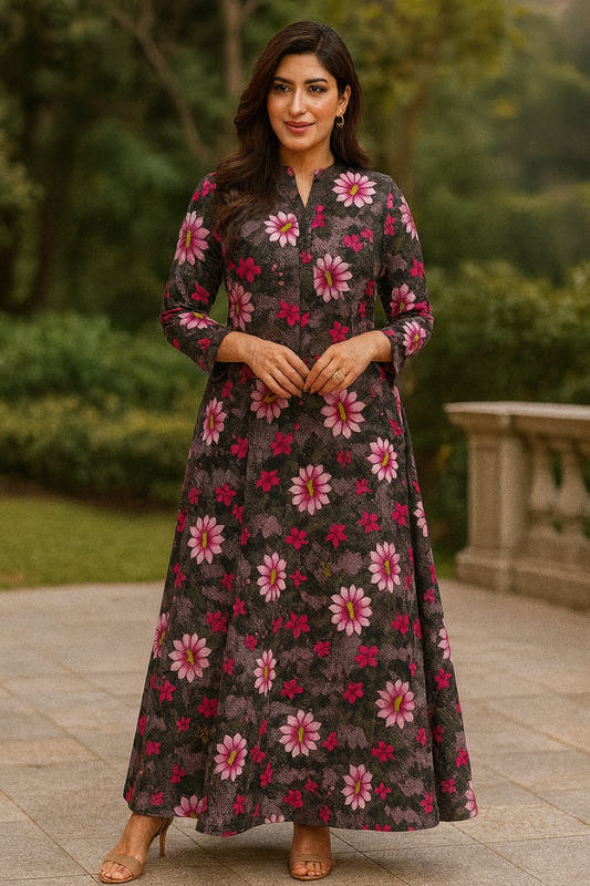 Bin Saeed Cotrai 2-Piece Printed Suit – Black Blossom Charm