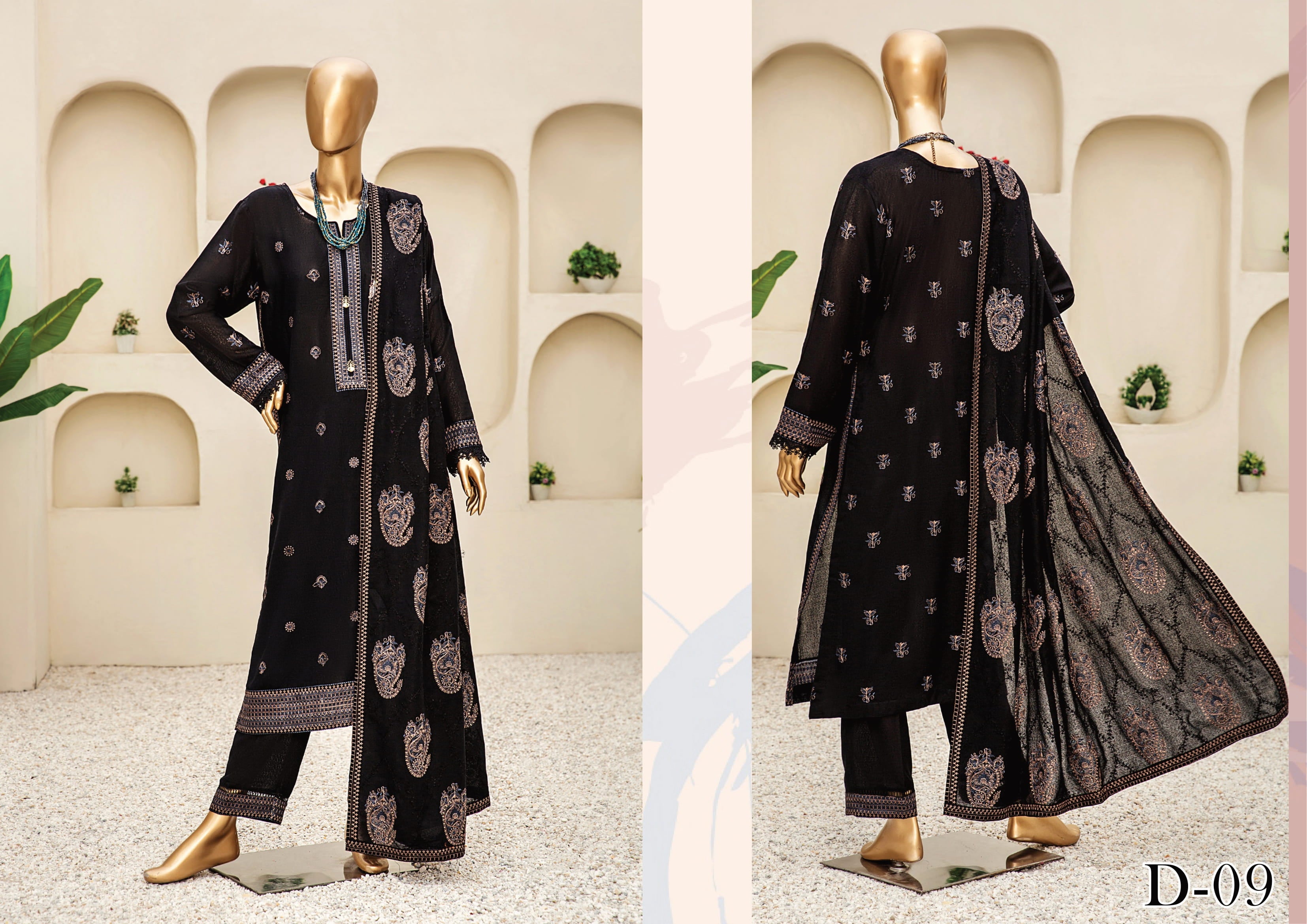 Dukhter Signature Karandi 3 Piece Suit Vol-1 (D-09)