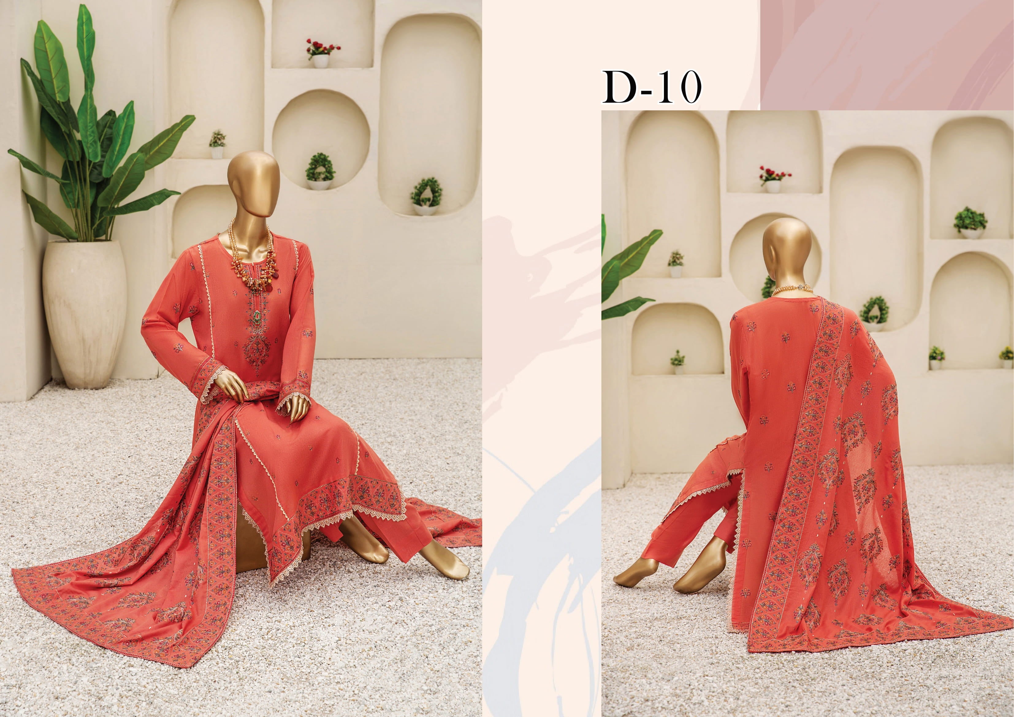 Dukhter Signature Karandi 3 Piece Suit Vol-1 (D-10)