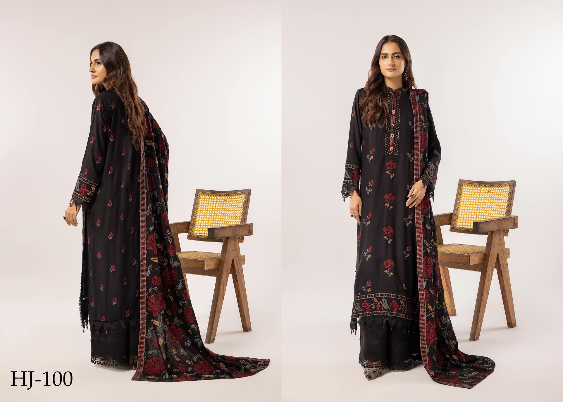 Husn-e-jahan Embroiderdr Peach Leather Collection by Khoobsurat (hj-100)