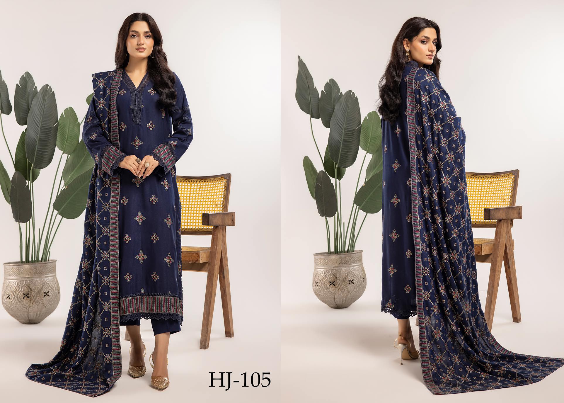 Husn-e-jahan Embroiderdr Peach Leather Collection by Khoobsurat (hj-105)