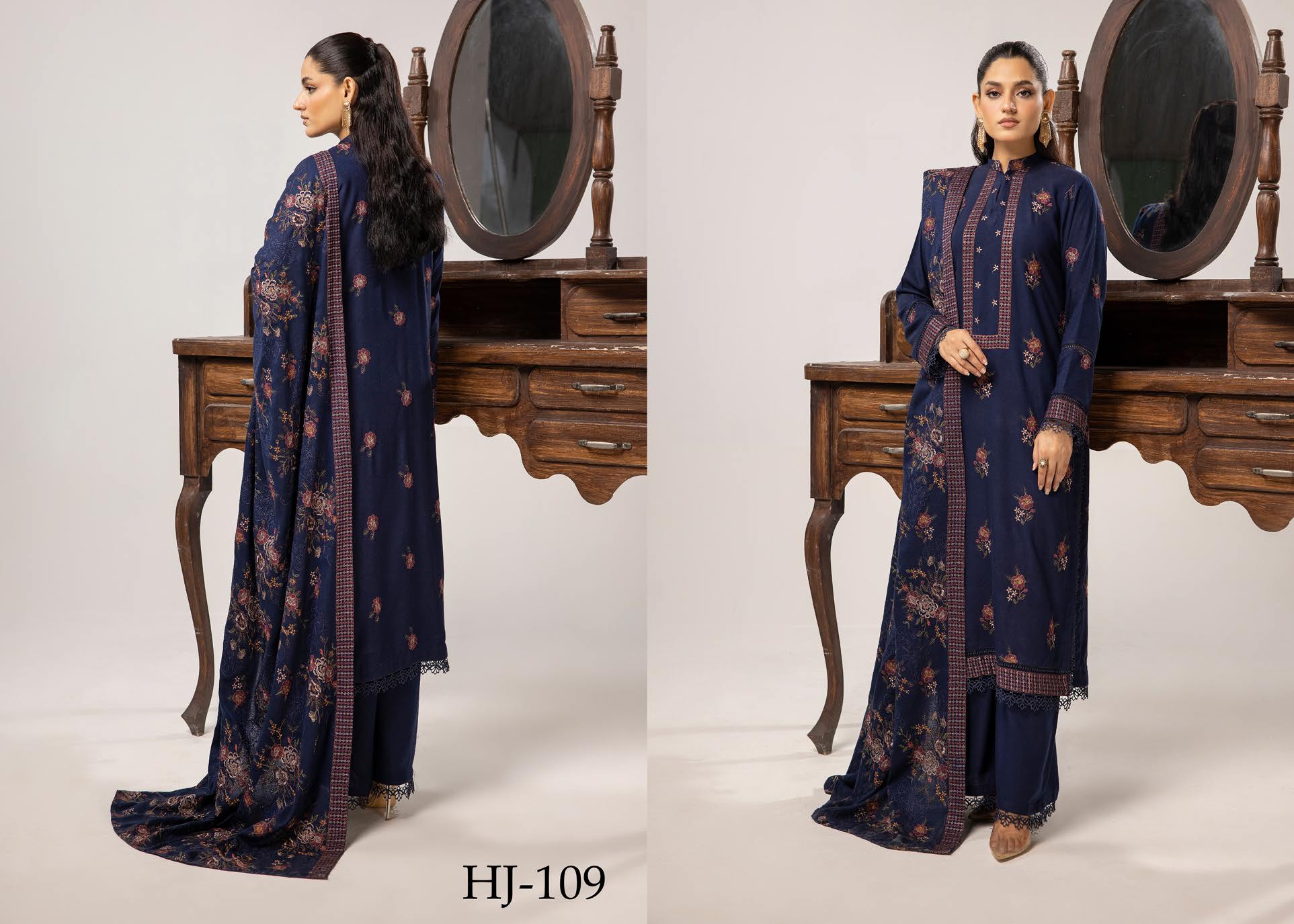 Husn-e-jahan Embroiderdr Peach Leather Collection by Khoobsurat (hj-109)