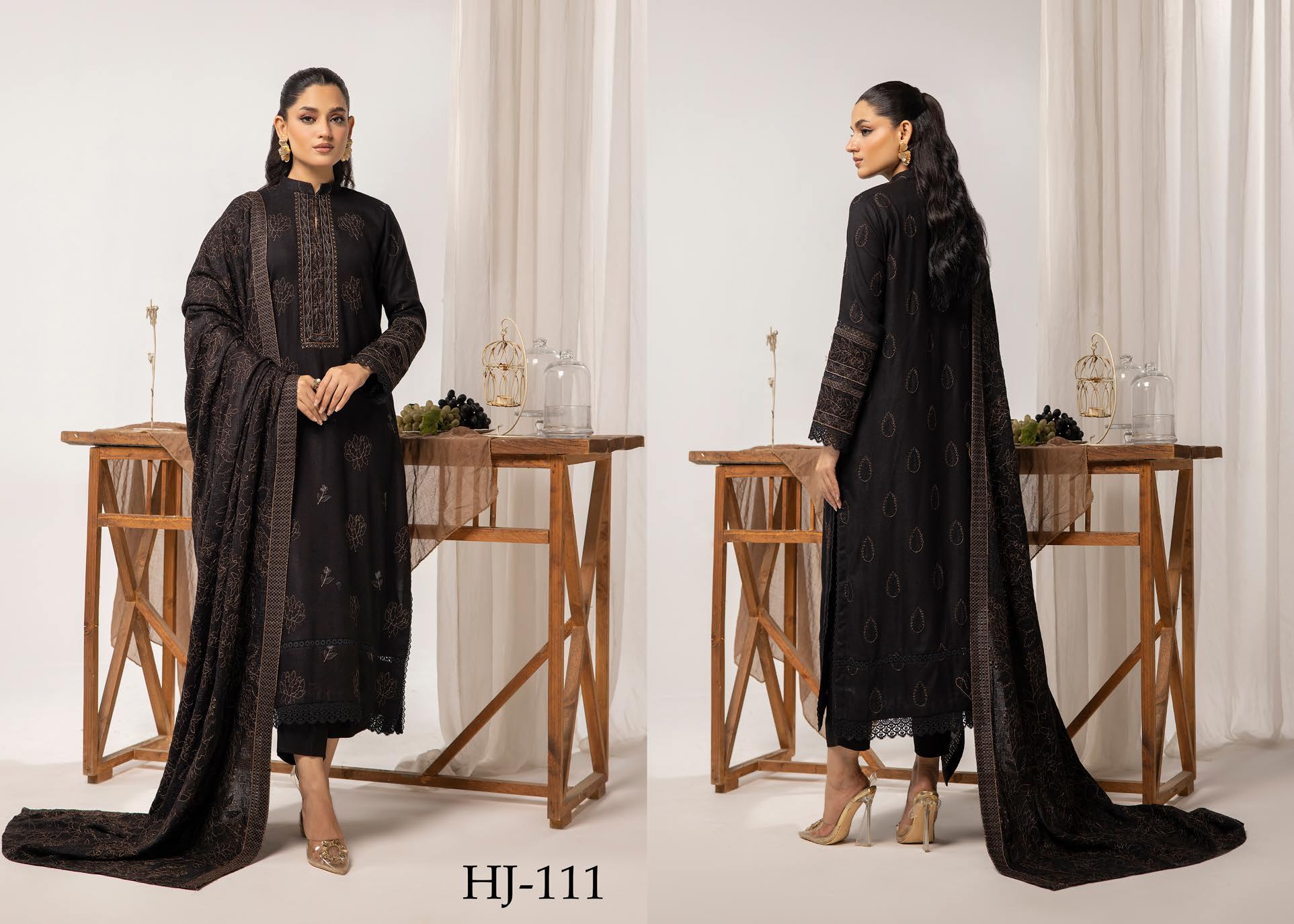 Husn-e-jahan Embroiderdr Peach Leather Collection by Khoobsurat (hj-111)