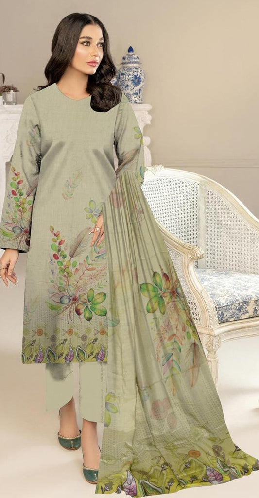 Sapphire 3-Piece Viscose Suit – Pastel Green Botanical