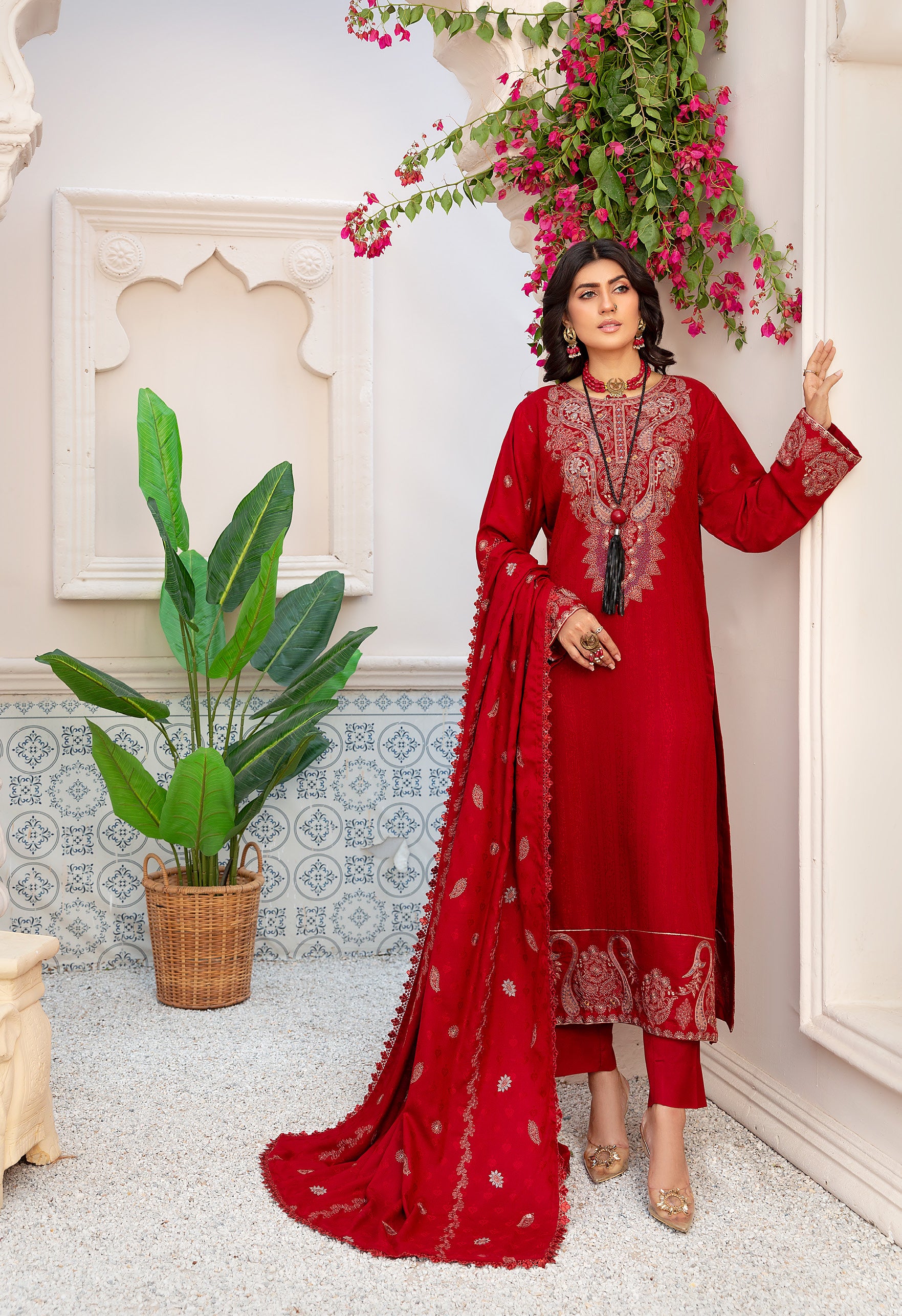 KHOOBSURAT DHANAK PREMIUM 3 Piece Suit (D-02)