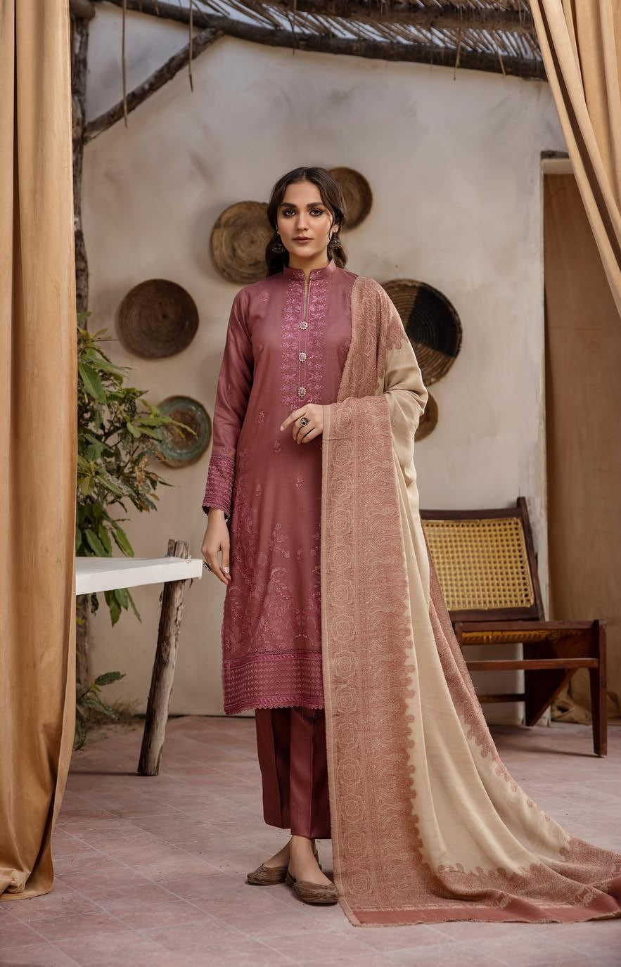 MEHAK BY LKHOOBSURAT EMBROIDERED PEACH LEATHER COLLECTION(M-30)