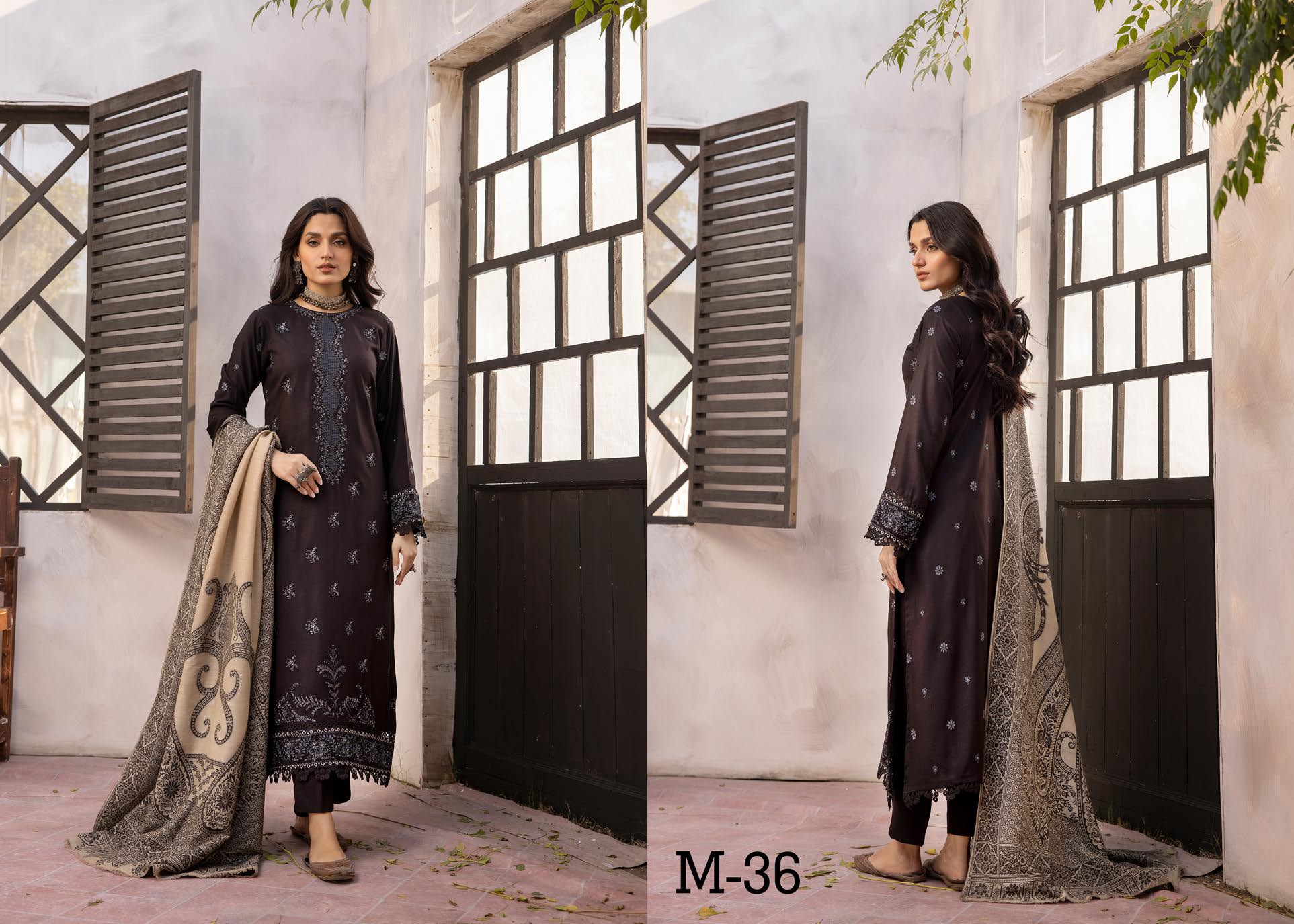 MEHAK BY LKHOOBSURAT EMBROIDERED PEACH LEATHER COLLECTION(M-36)