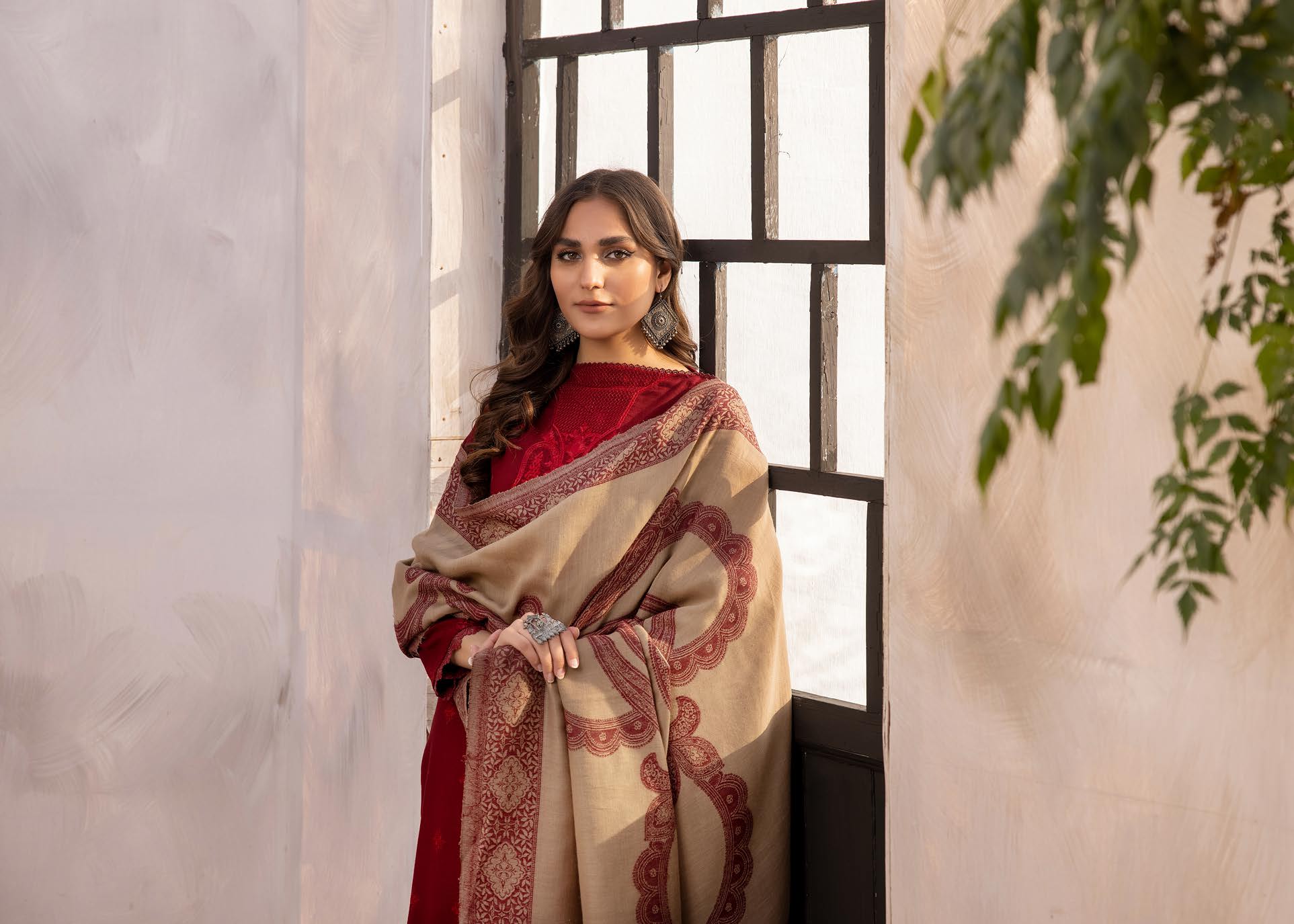 MEHAK BY LKHOOBSURAT EMBROIDERED PEACH LEATHER COLLECTION(M-40)