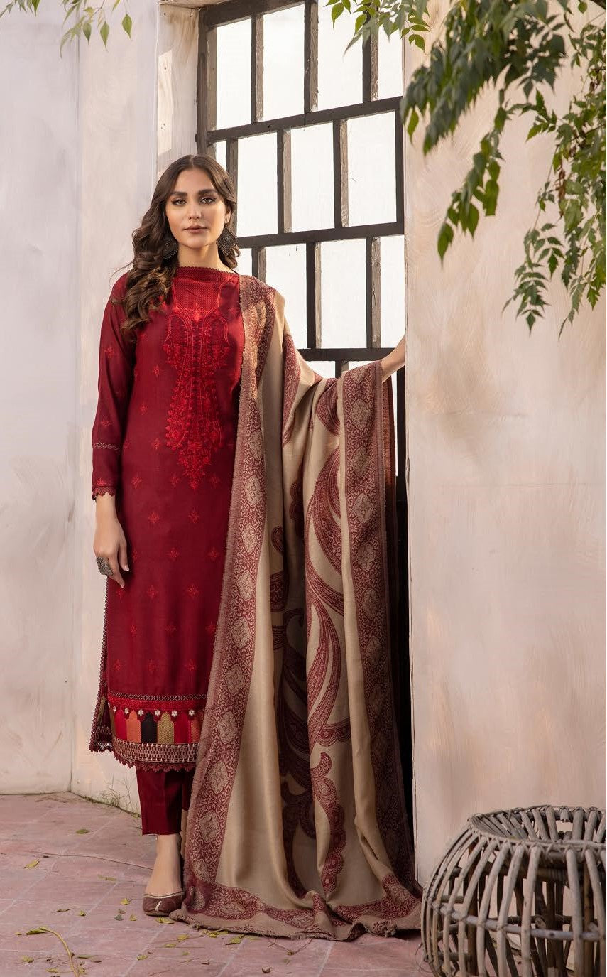 MEHAK BY LKHOOBSURAT EMBROIDERED PEACH LEATHER COLLECTION(M-40)