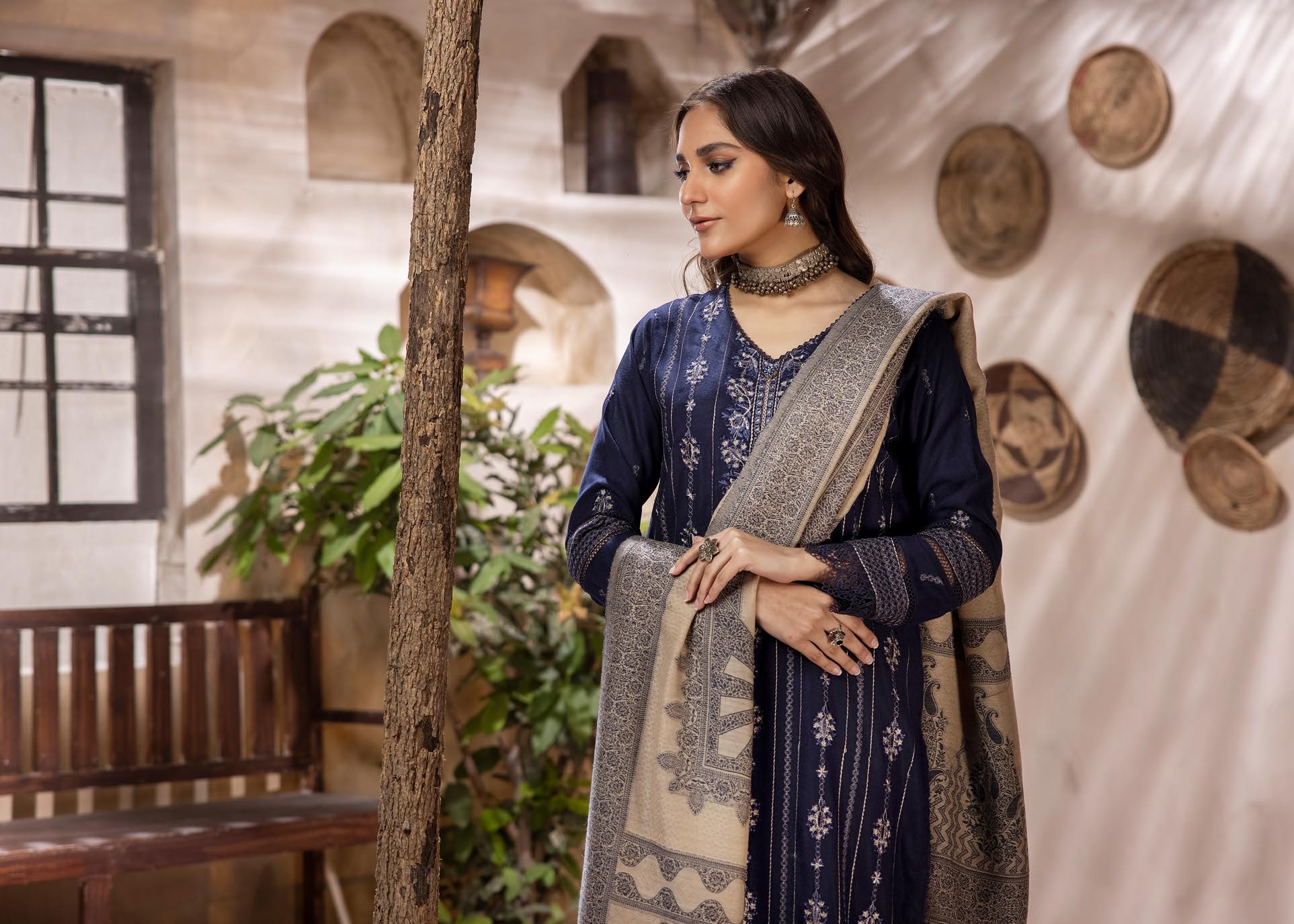 MEHAK BY LKHOOBSURAT EMBROIDERED PEACH LEATHER COLLECTION(M-41)