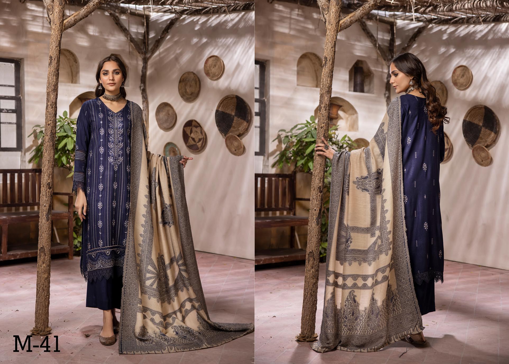 MEHAK BY LKHOOBSURAT EMBROIDERED PEACH LEATHER COLLECTION(M-41)