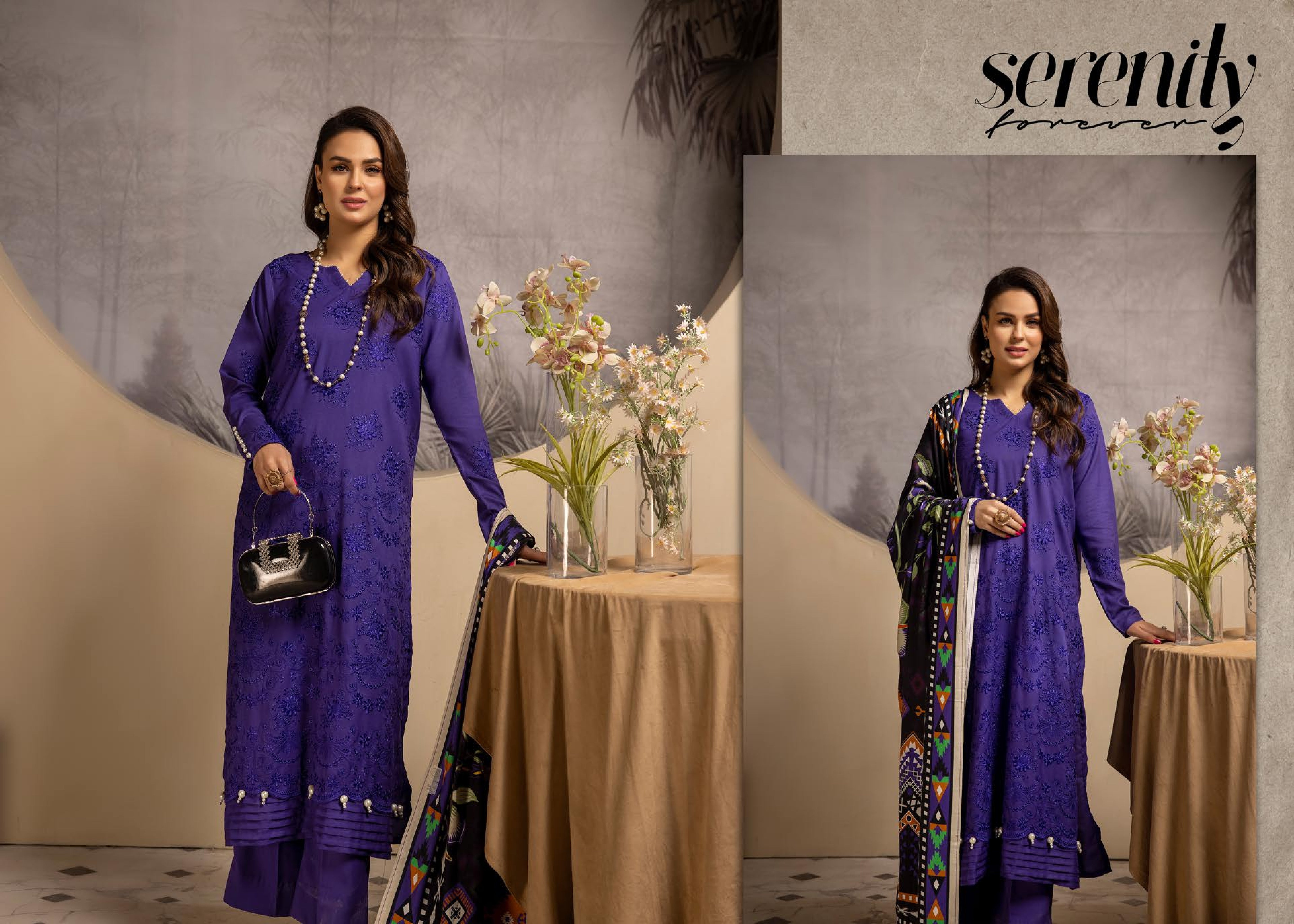 Mehak Embroidered Slub 3 Piece Suit (M-05)