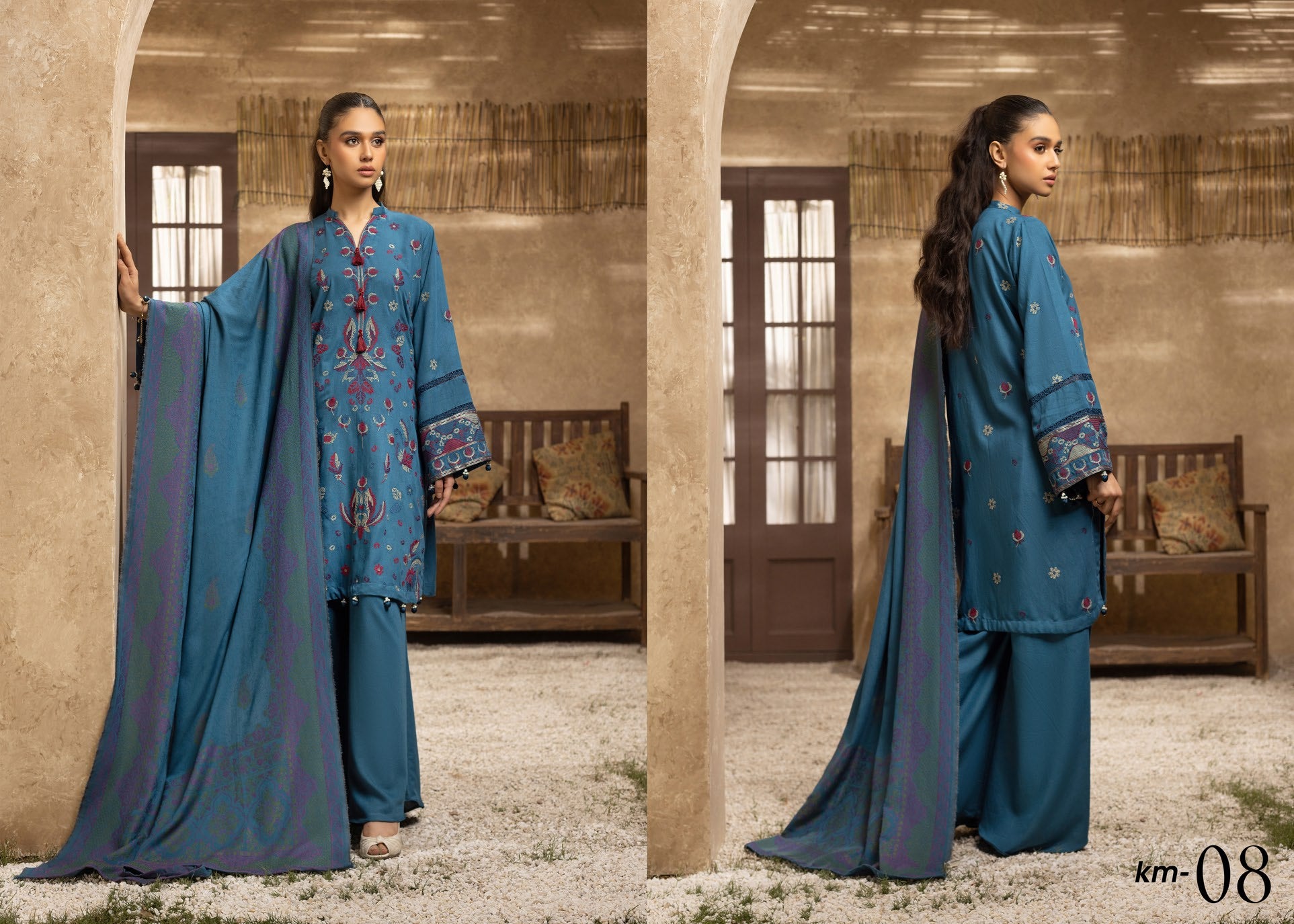 MEHRAMA BY KHOOBSURAT EMBROIDERED KARANDI COLLECTION (KM-08)