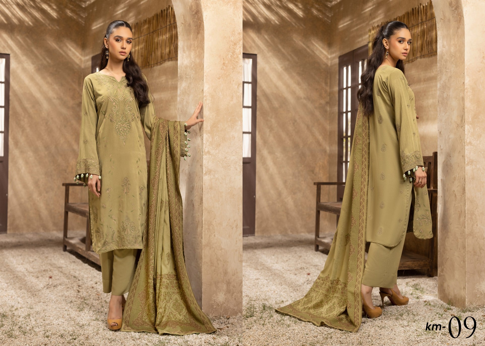 MEHRAMA BY KHOOBSURAT EMBROIDERED KARANDI COLLECTION (KM-09)