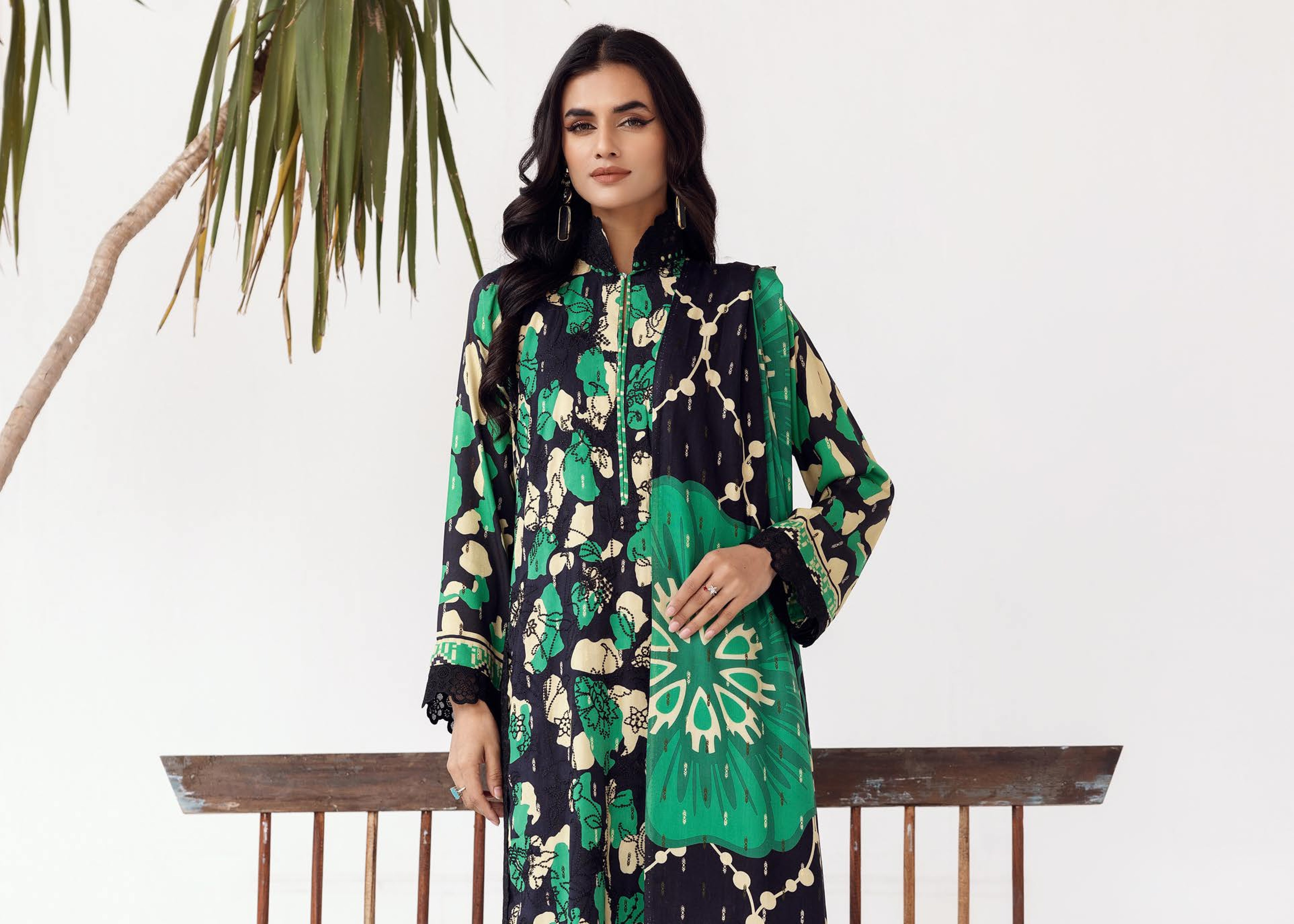 Rang Nagar Printed Slub 3 Piece Suit (RN-04)