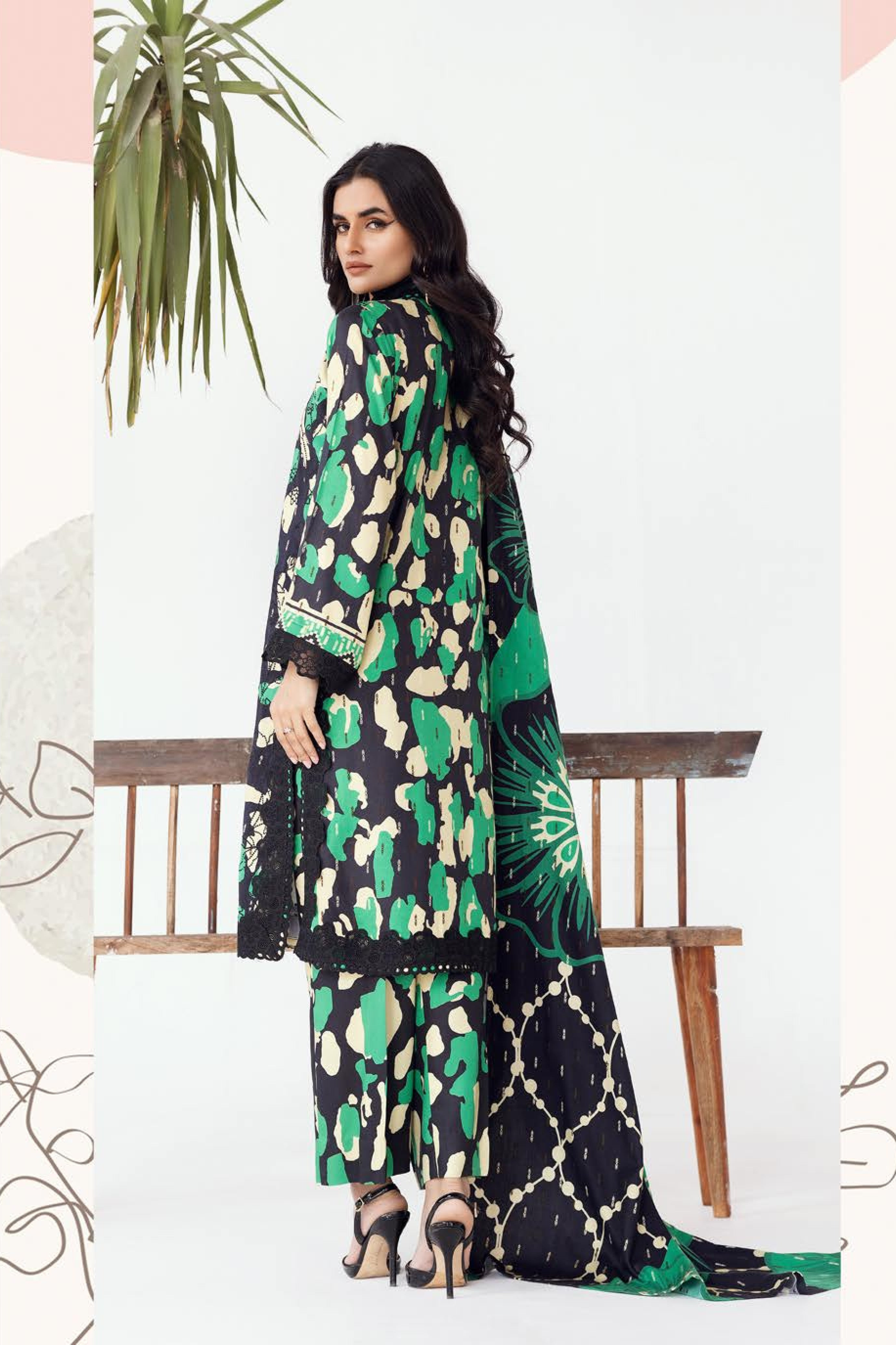 Rang Nagar Printed Slub 3 Piece Suit (RN-04)