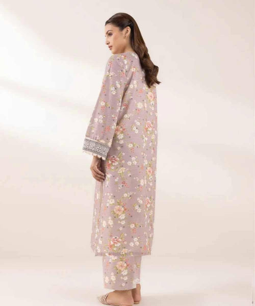 Sapphire Lawn – BANA DORA 2025 (Olive Green Floral Printed Kurta)