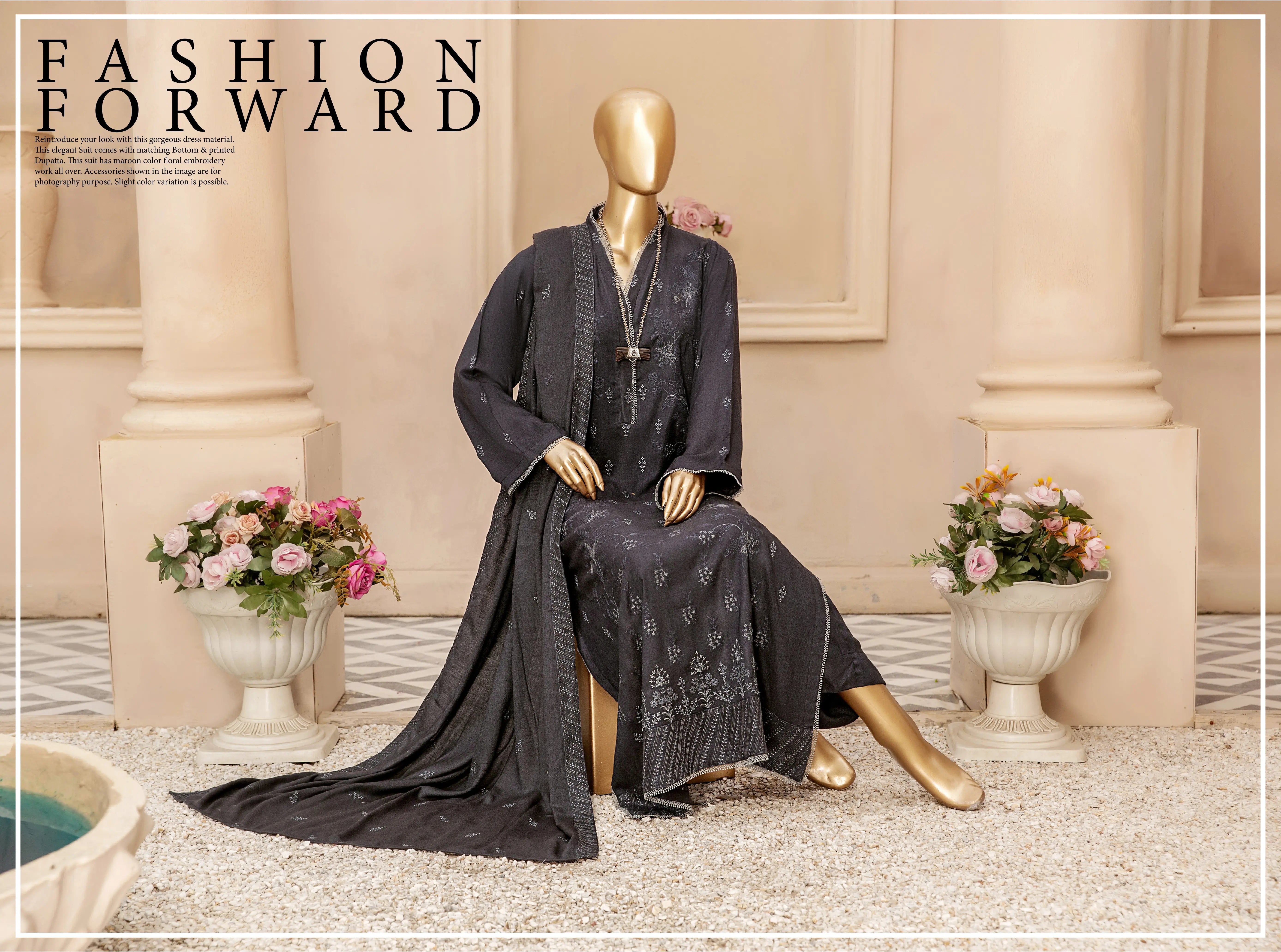 Umdah Peach Leather 3 Piece Suit Vol-1 (D-06)