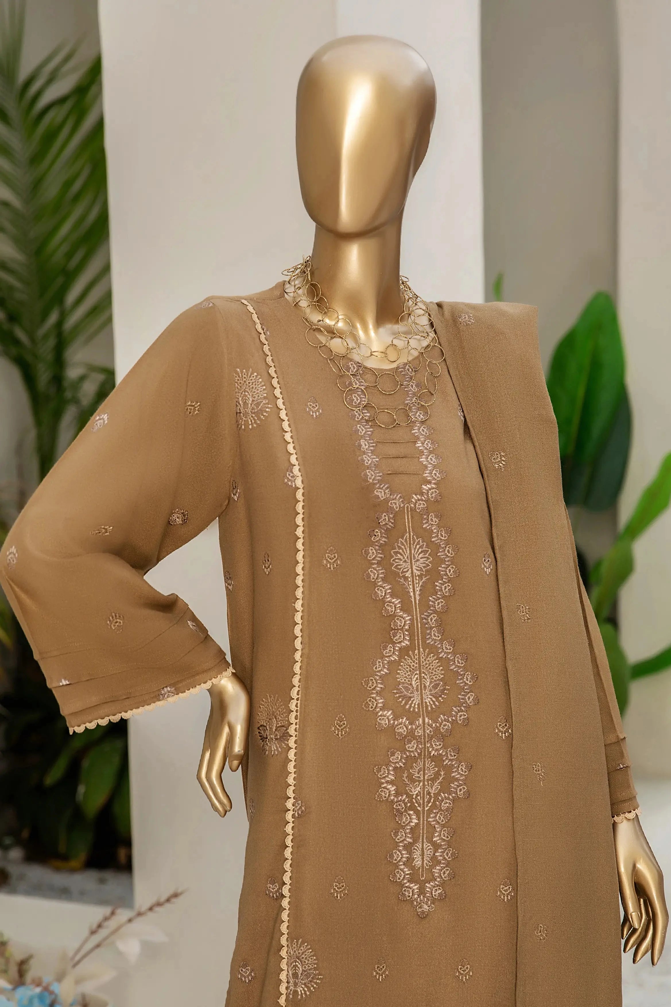 Umdah Peach Leather 3 Piece Suit Vol-2 (D-04)