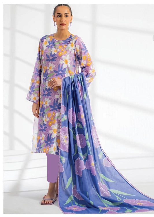 Lilac Garden - 3 Piece Printed Lawn Suit | Summer Bloom Collection