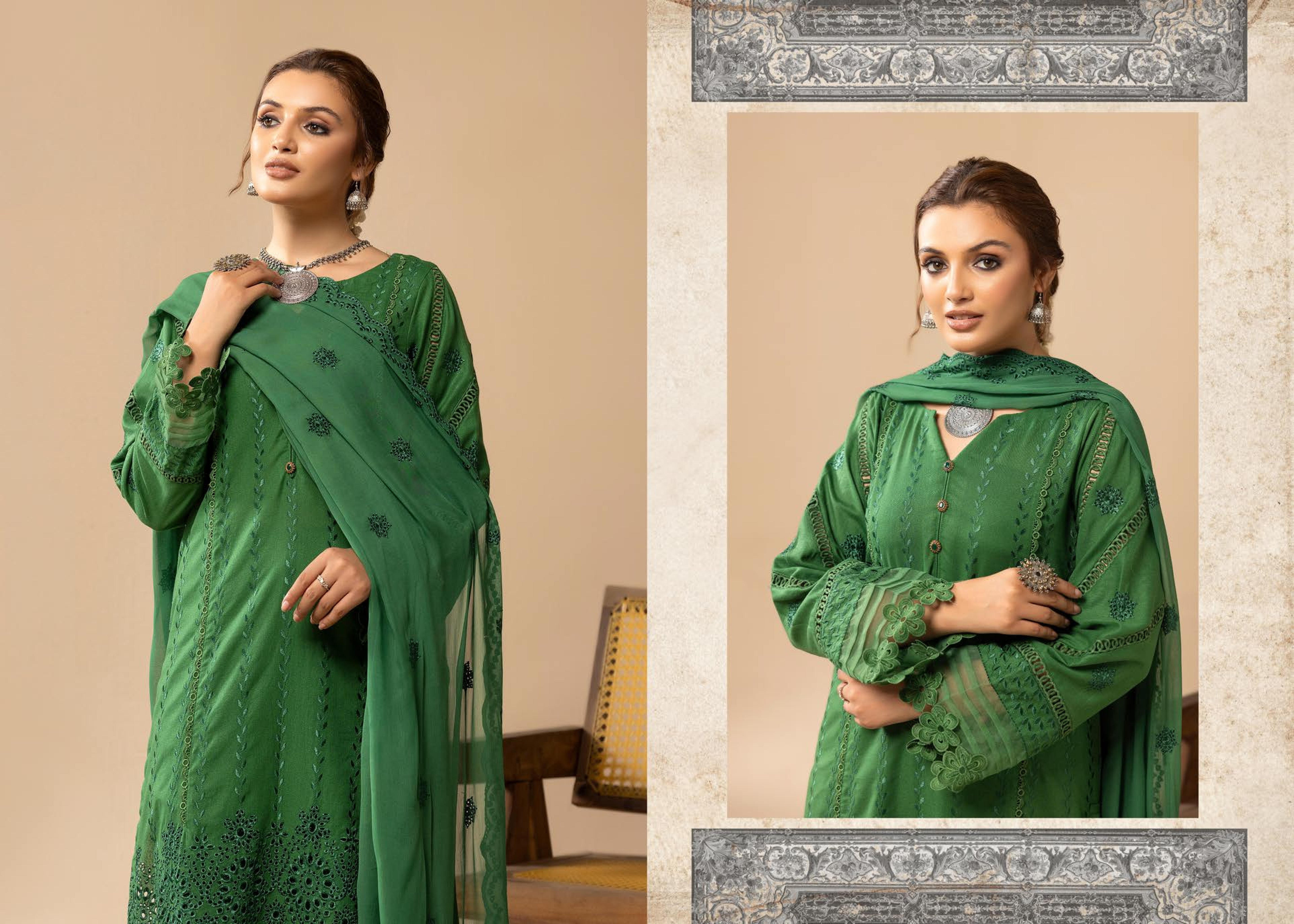 Anchal Embroidered Karandi 3 Piece Suit (AK-203)