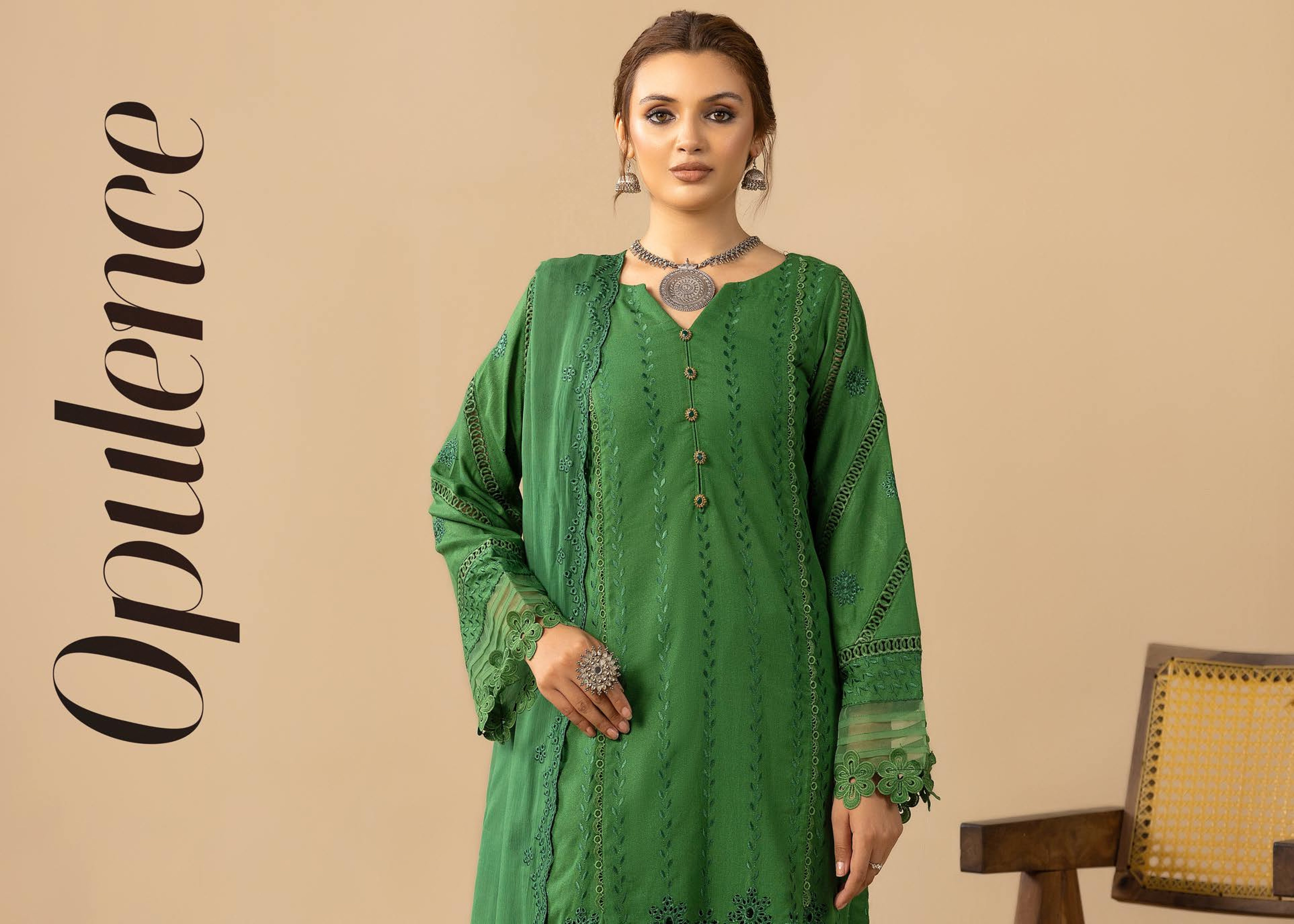 Anchal Embroidered Karandi 3 Piece Suit (AK-203)