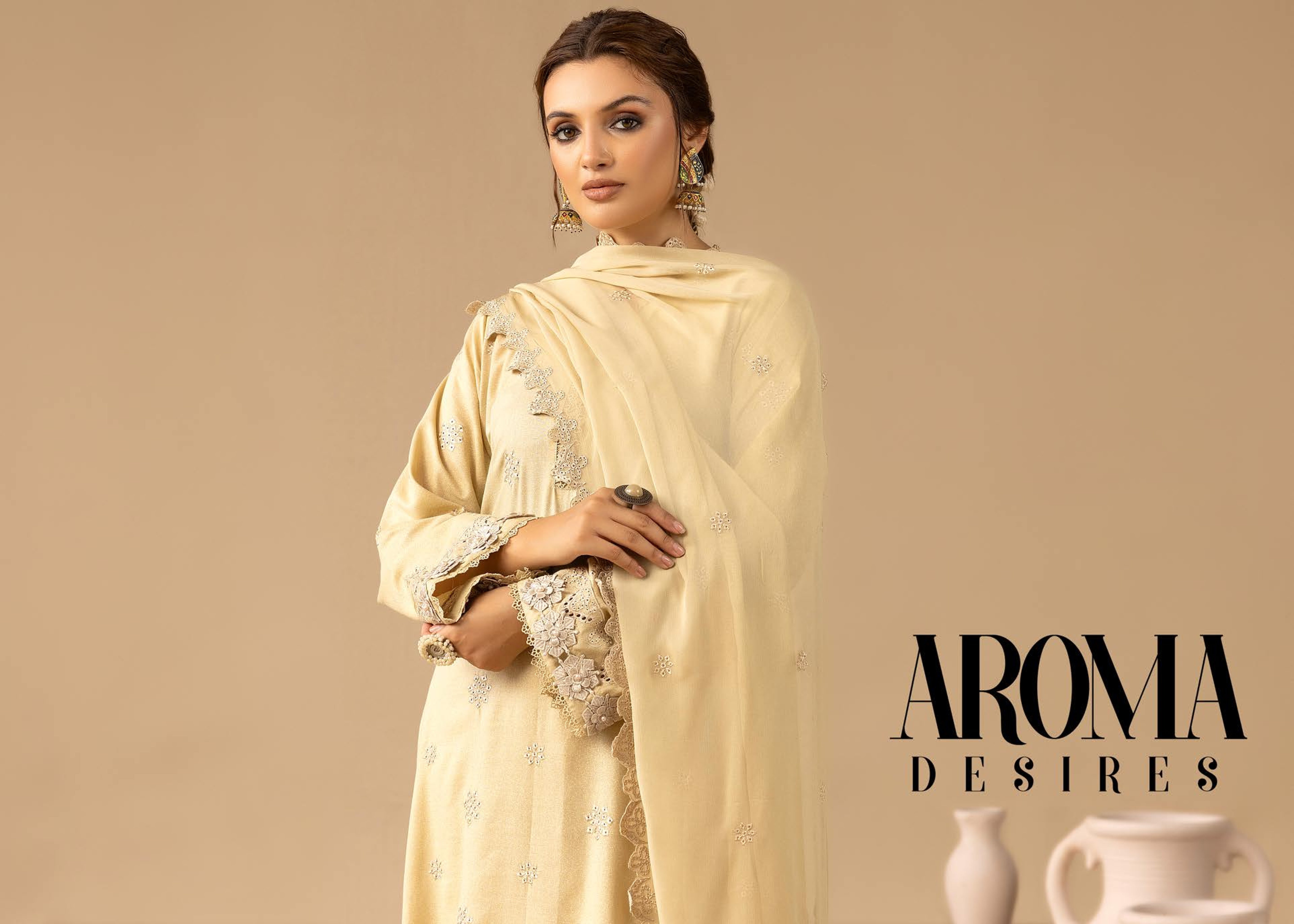 Anchal Embroidered Karandi 3 Piece Suit (AK-208)