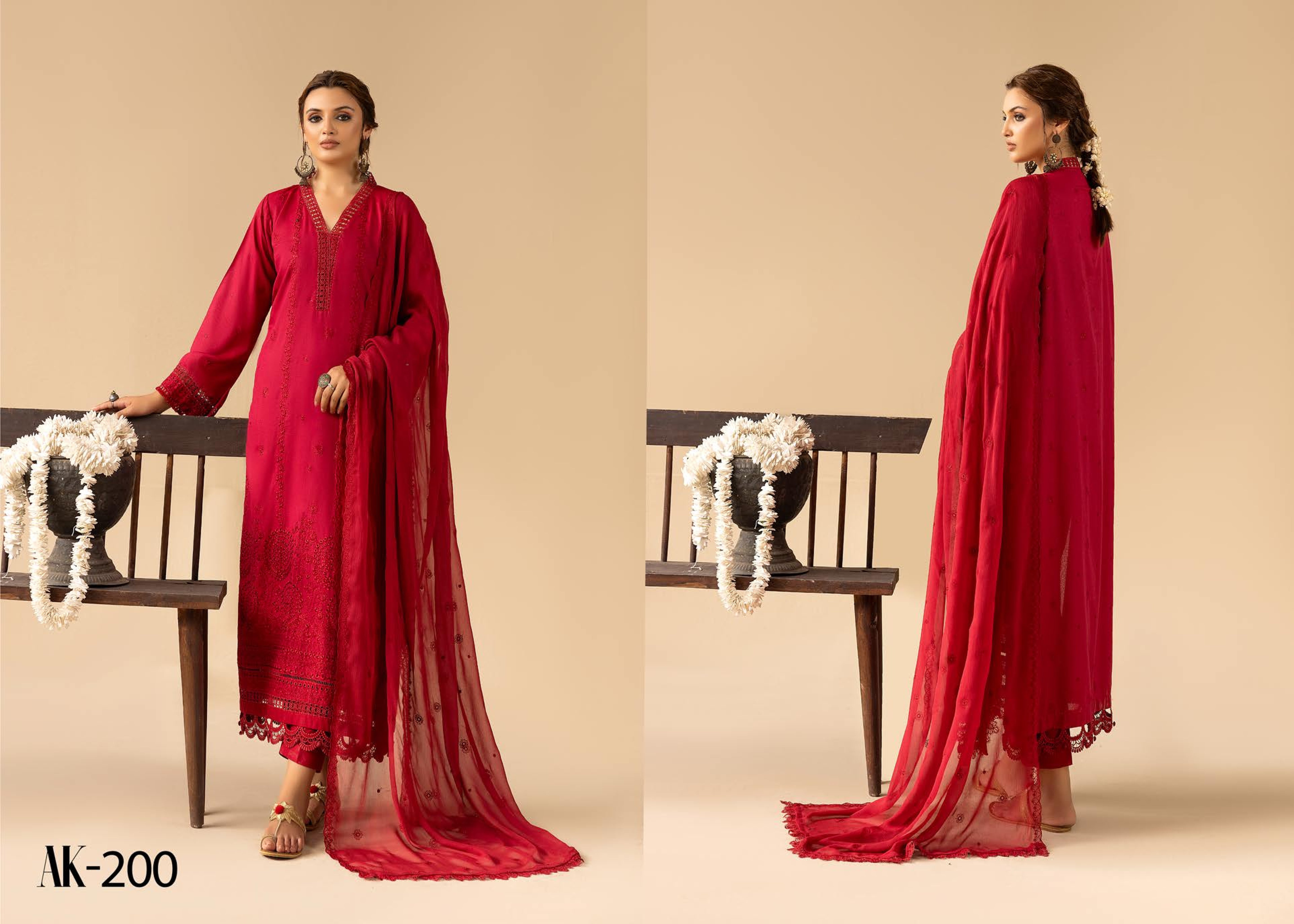 Anchal Embroidered Karandi 3 Piece Suit (AK-200)