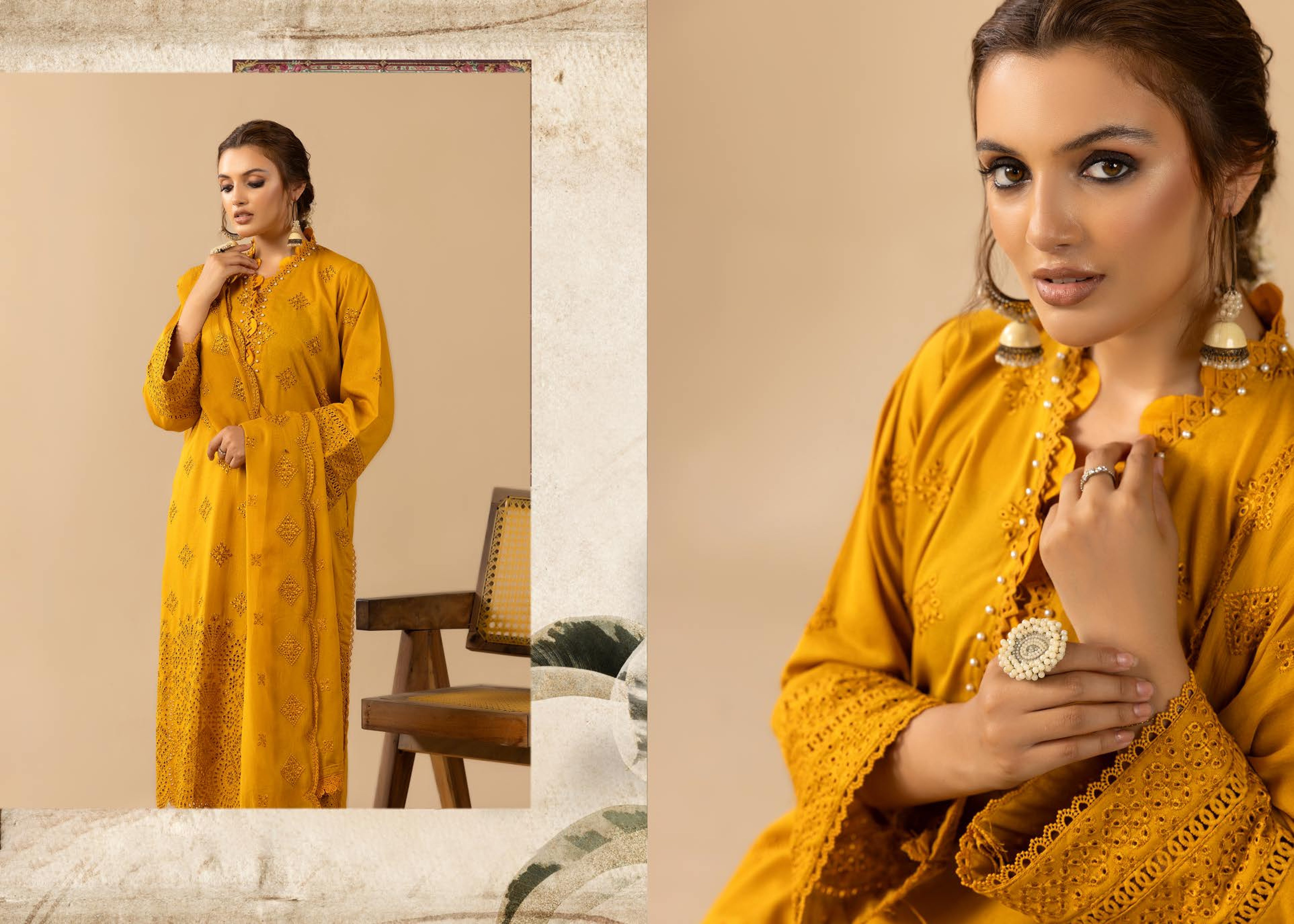 Anchal Embroidered Karandi 3 Piece Suit (AK-201)