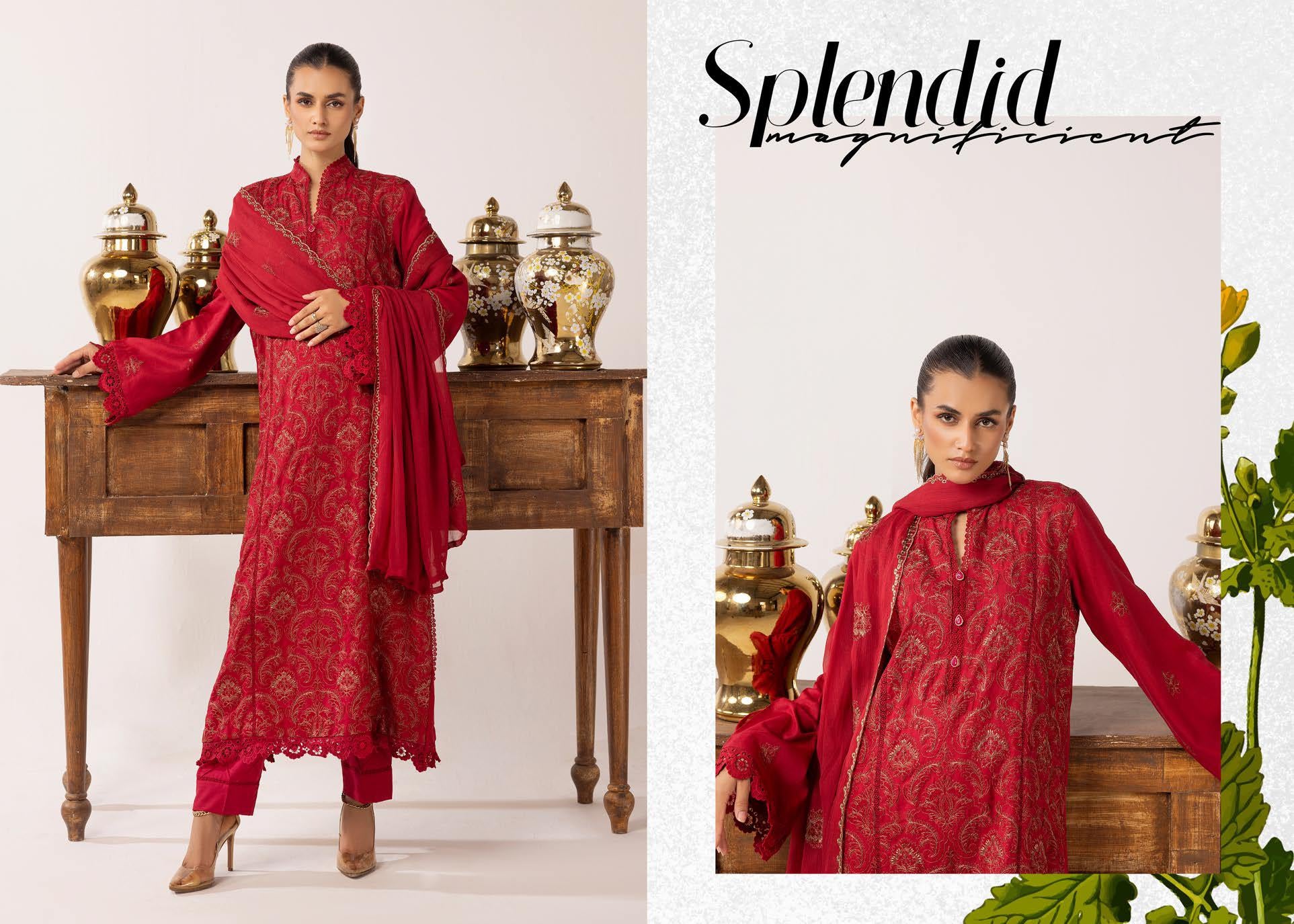 Meharma Embroidered Karandi Collection 3 Piece Suit (M-9)