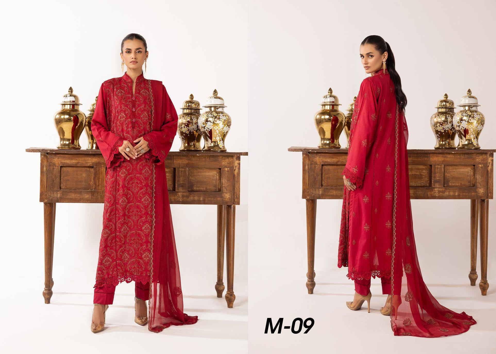 Meharma Embroidered Karandi Collection 3 Piece Suit (M-9)