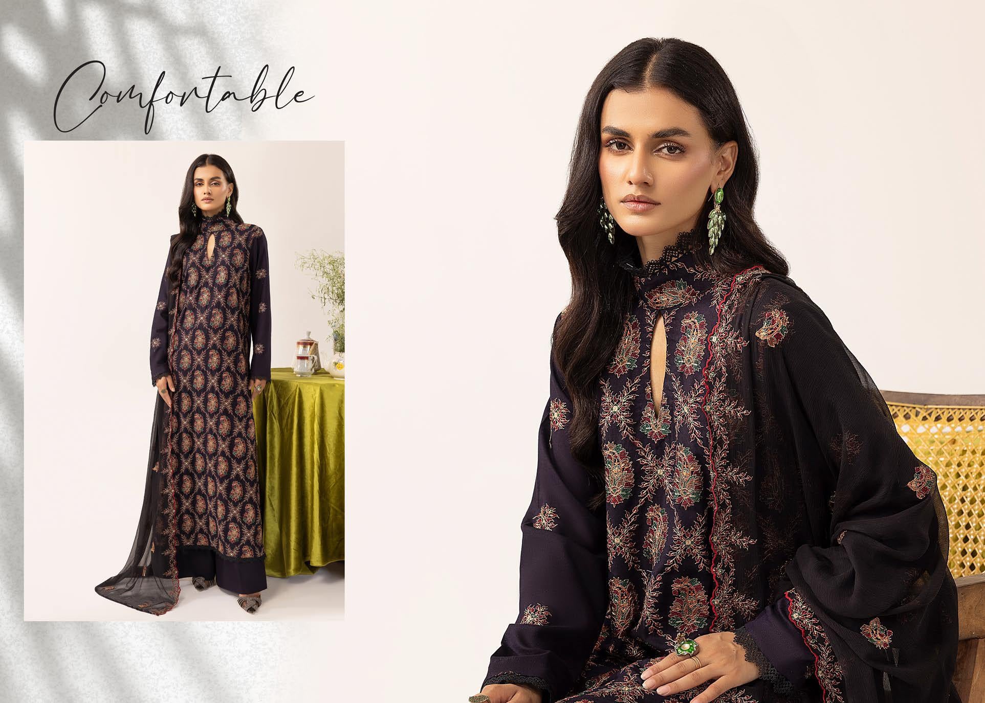 Meharma Embroidered Karandi Collection 3 Piece Suit (M-2)