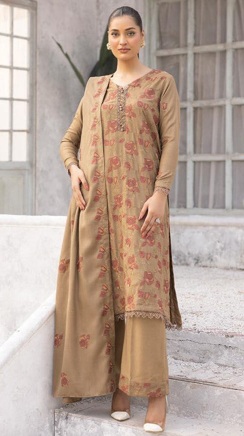 Rawayat Embroidered Peach Leather 3 Piece Suite (RP-07)