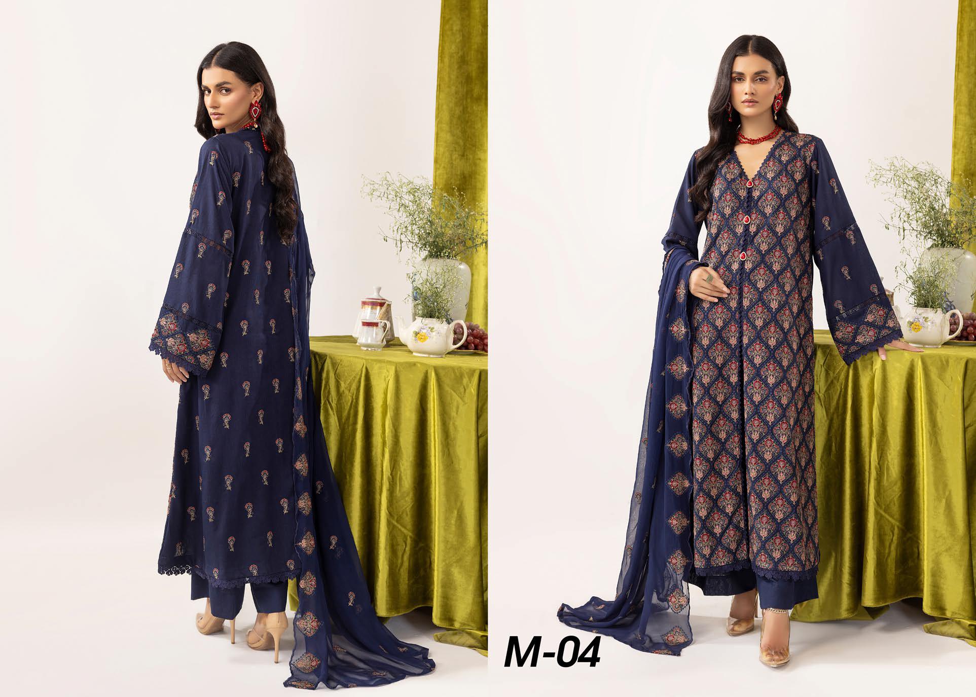 Meharma Embroidered Karandi Collection 3 Piece Suit (M-4)